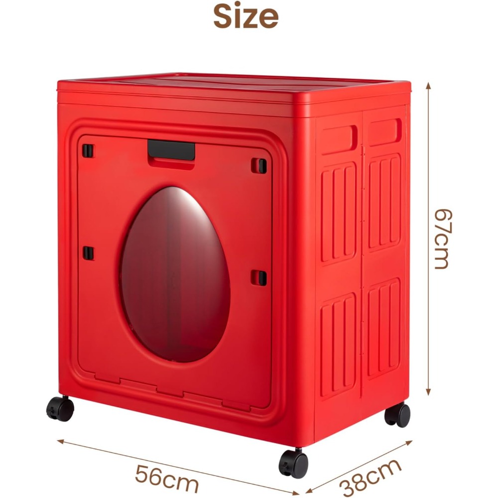 Large Capacity Laundry Hamper with Lid and Wheels, Collapsible Organizer