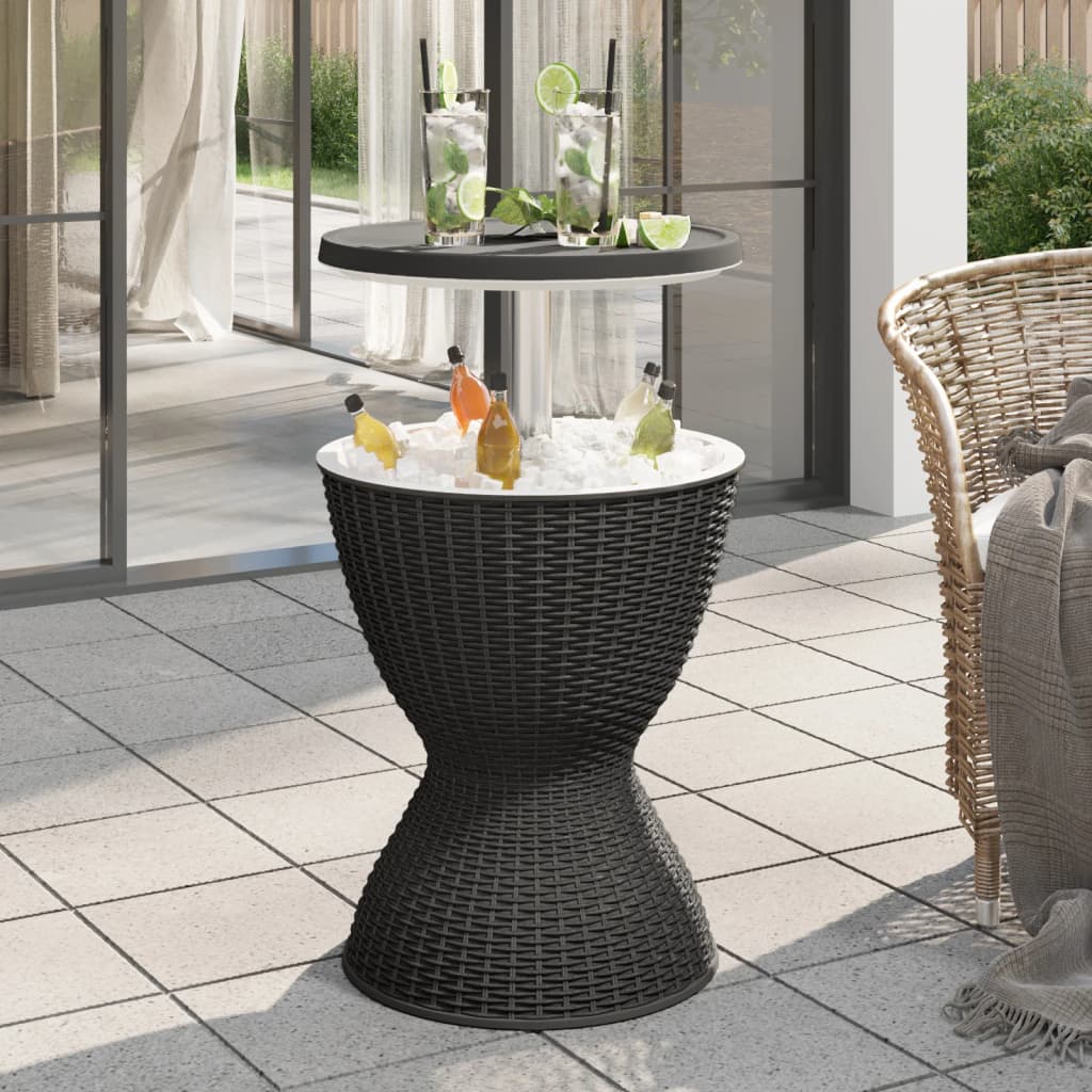 Vidaxl 3 In With Ice Cooler Garden Table Balcony Table Bar Table Polypropylene