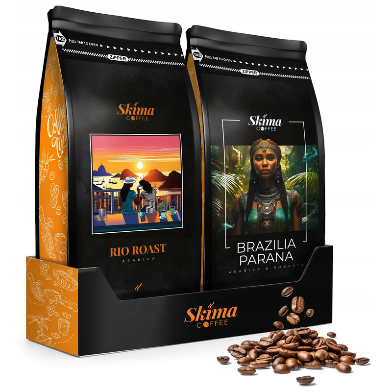 Coffee Beans 1kg X2 Brazil Parana/rio Roast Fresh For Espresso + Free