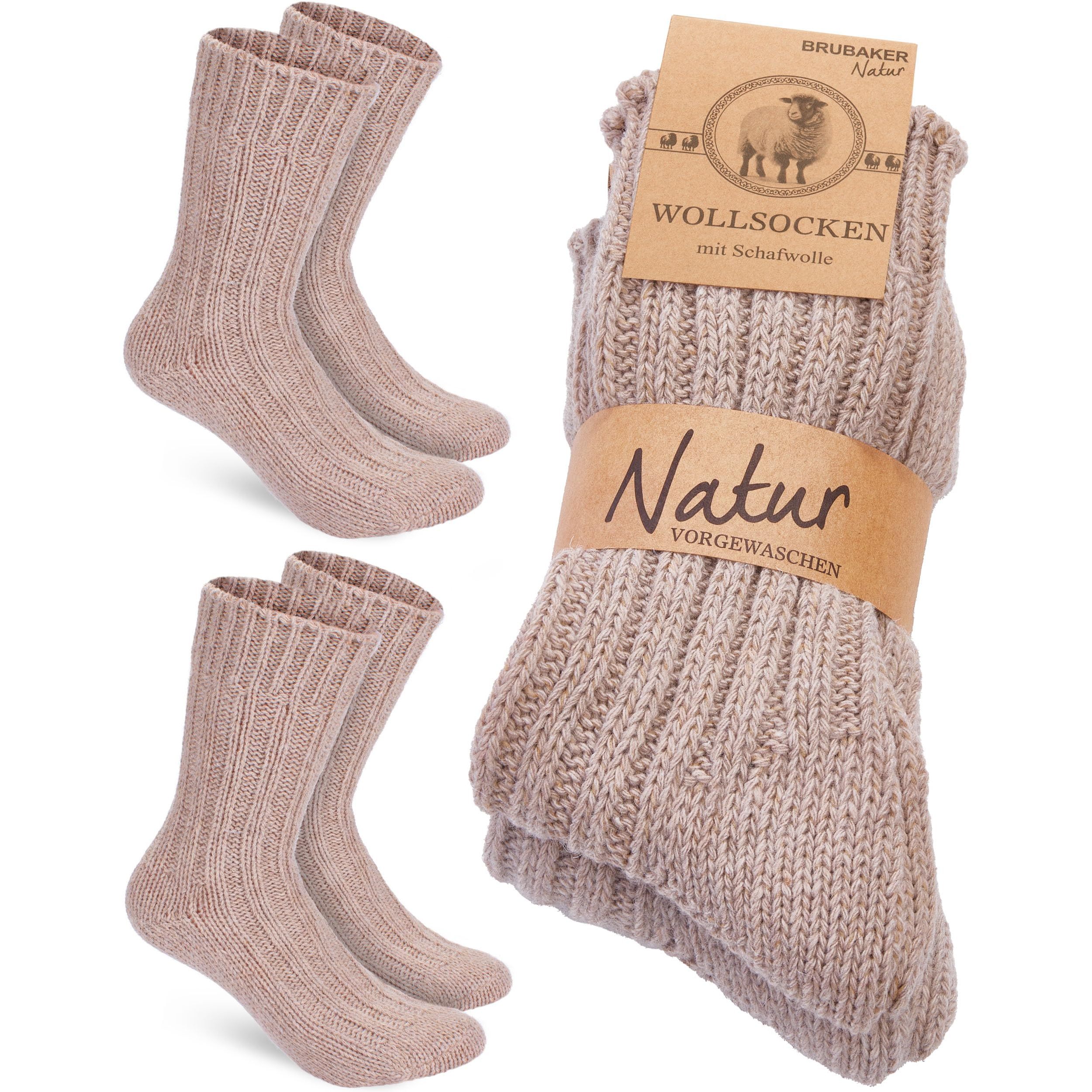 Image of Brubaker Of Wool Socks - Winter Socks For Women And Men - Warm And Fluffy - Winter Thermal Socks