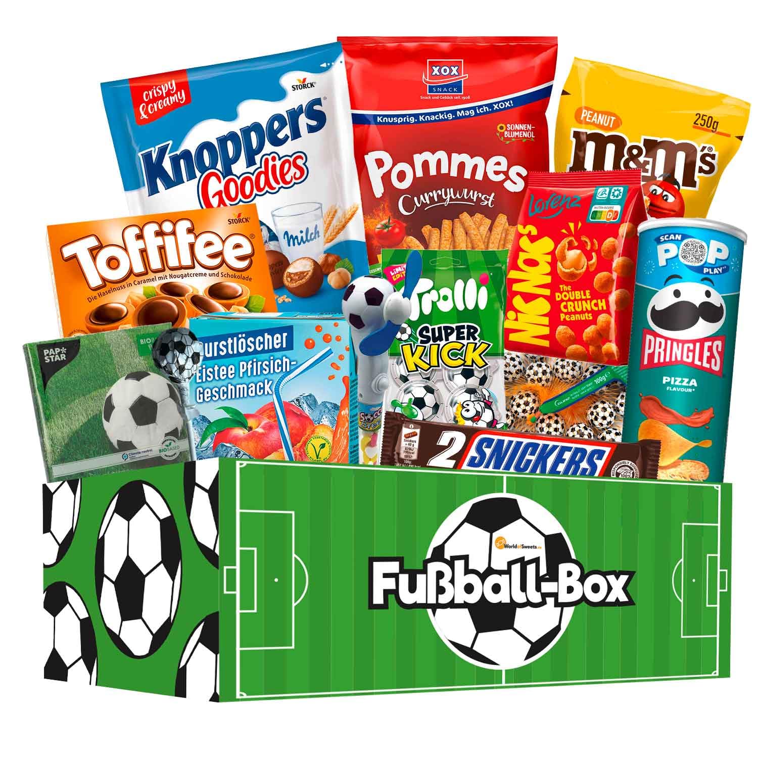 Image of World Of Sweets Football Box, Snack Box With Sweets And Nibbles, Gift Set With Toffifee, Snickers And More