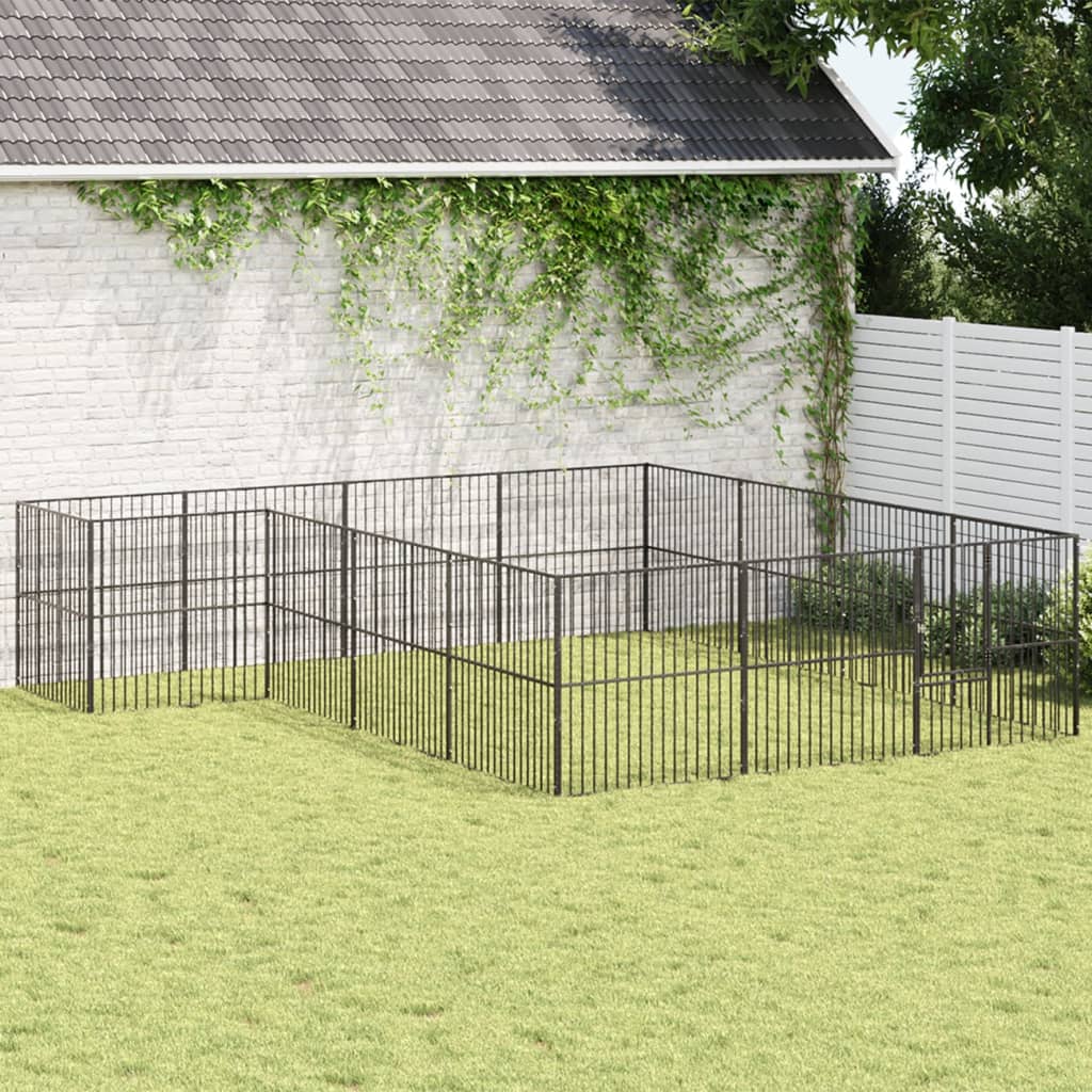 Chelsea Dog Playpen with 16 Panels in Galvanised Steel
