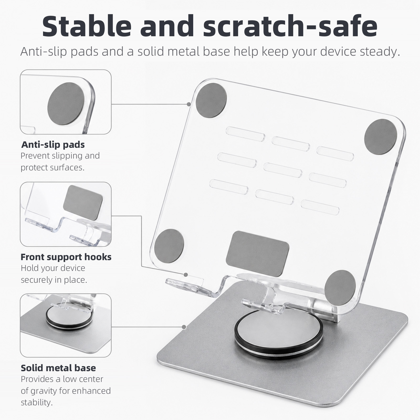 Adjustable Rotating Tablet Holder for Home and Office