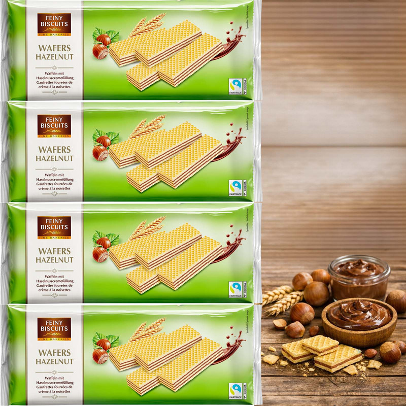 Feiny Biscuit 4x 250g Waffer Hazelnut Haselnuss | 1000g
