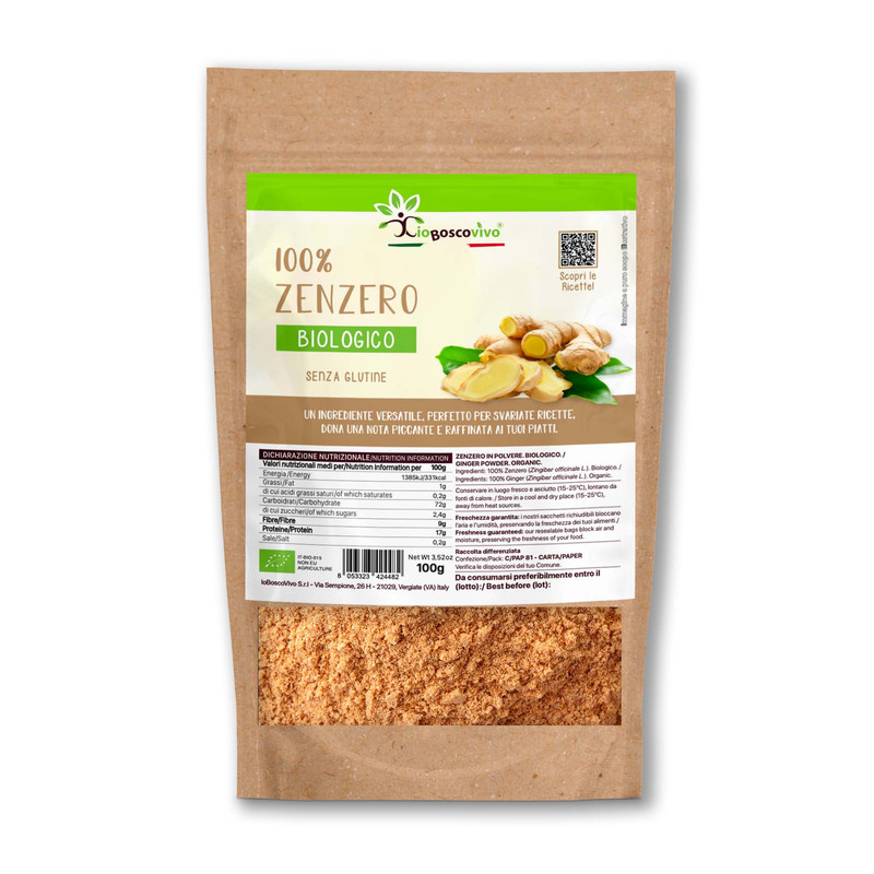 E-shop 100 % Ingwerpulver - 100g, Perfekt für eine scharfe Note!