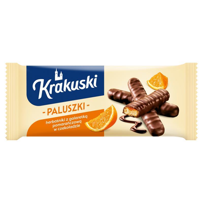 Image of Krakuski Orange Jelly Sticks In Chocolate 144 G