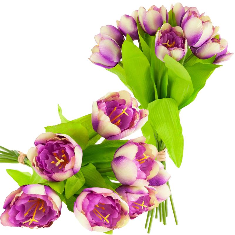 Bouquet Of Tulips With Rubber 9 Heads, Purple