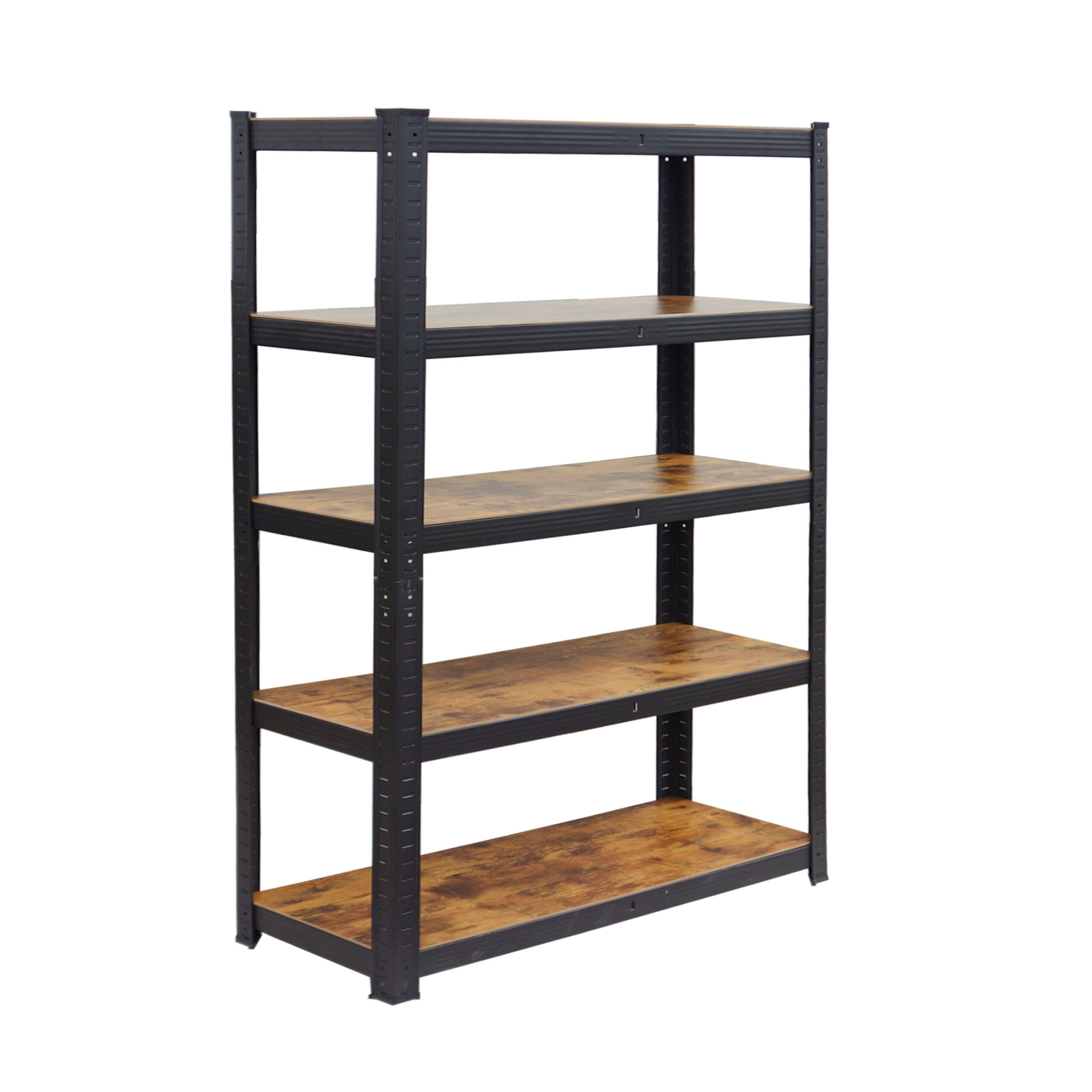 Image of Heavy-duty Shelving Unit In Black/brown - (w)100 X (h)180 X (d)40 Cm