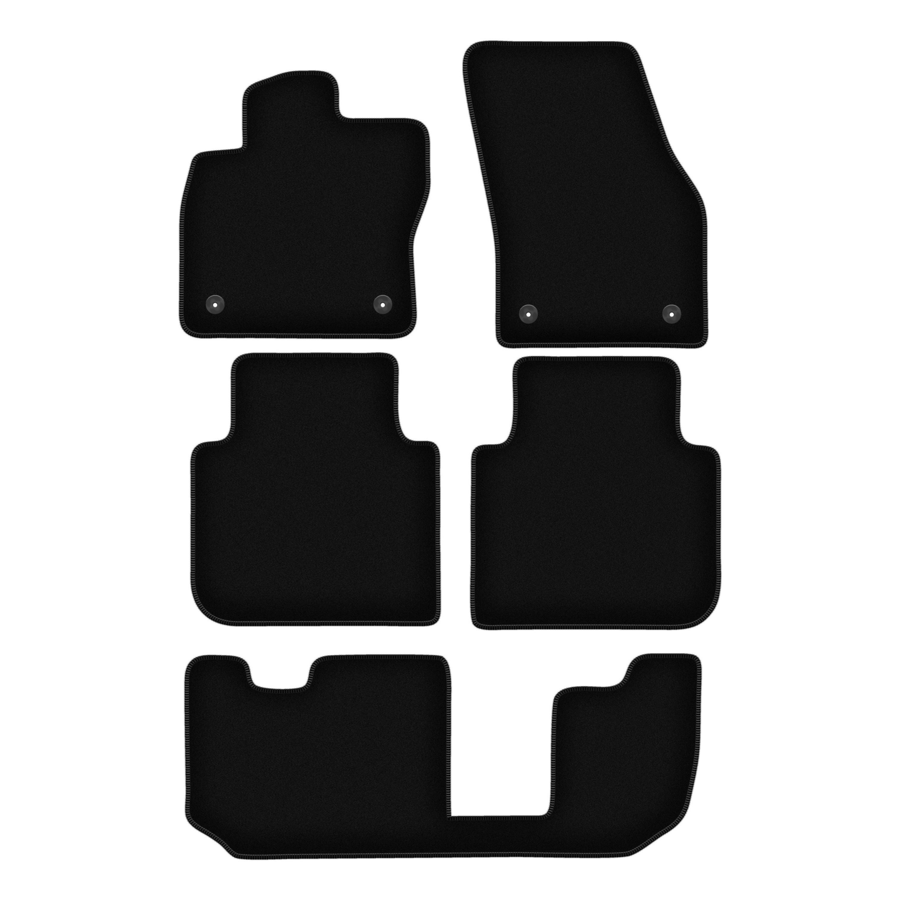 Velour Floor Mats For 7-seater (2016-), Black, Basic