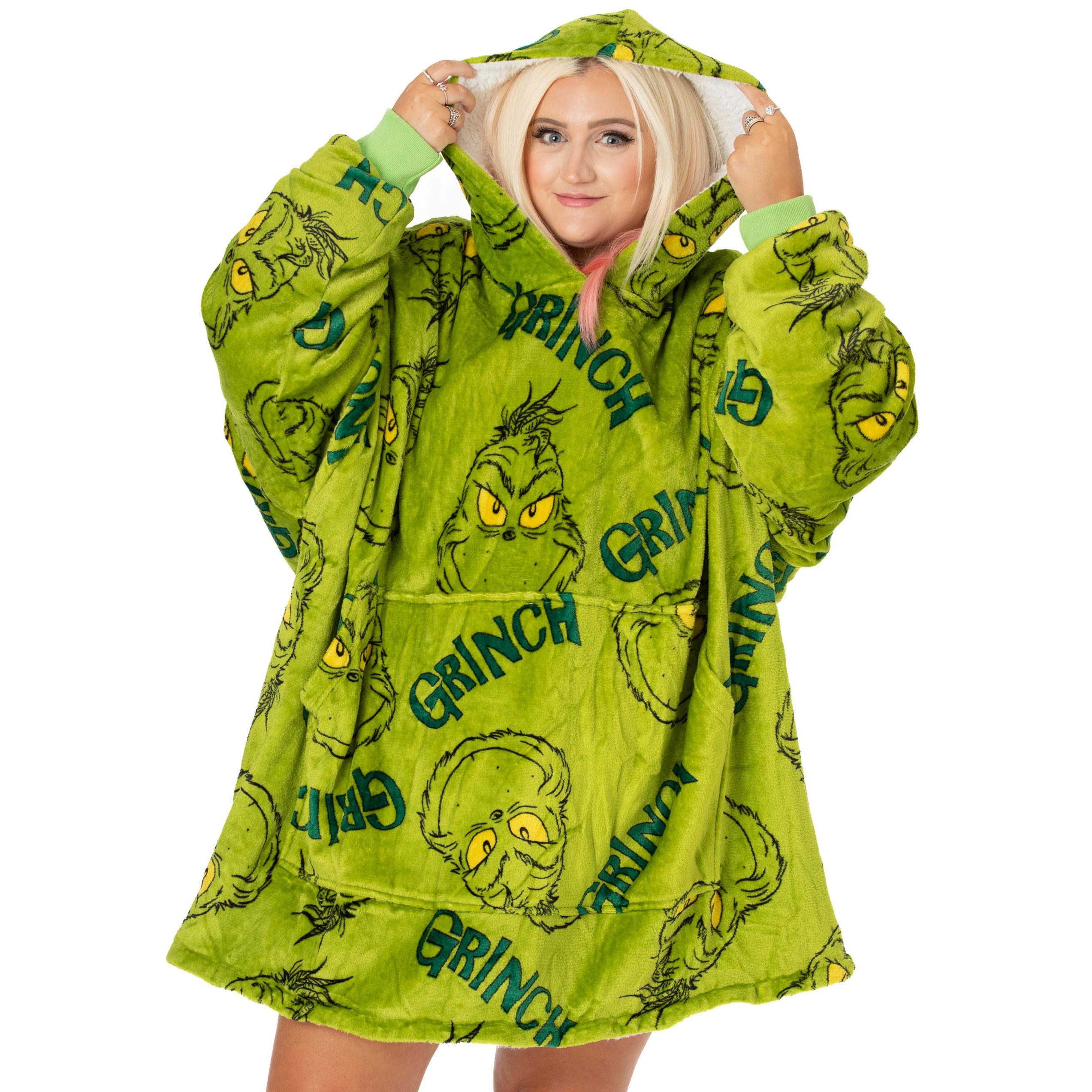 TEMU The Oversized Blanket Hoodie Adults | Unisex Womens Mens Festive Movie Wearable Pullover Vuddie | Green Sweater With Pocket
