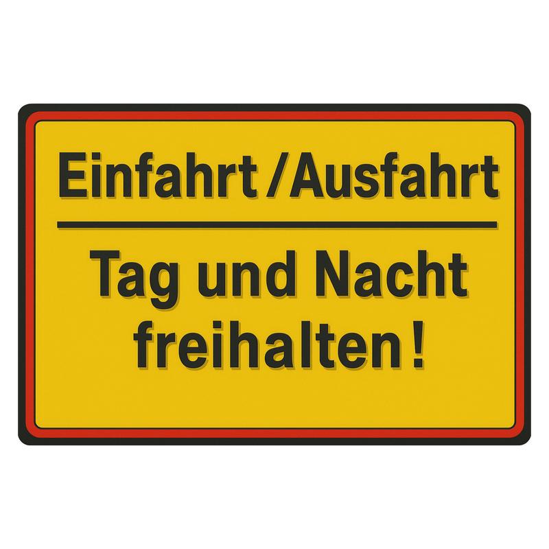 Sign "entrance/exit!" 20x30 Cm, - Weatherproof, , With Pre-drilled Holes - Warning Sign For Garage, Gate, , Access -