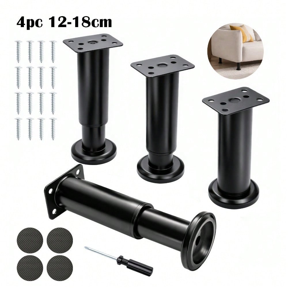 E-shop 2/4PCS verstellbare Füße, Höhenverstellbare Möbel Beine Metall, Teleskop Fußtisch, Bett, Schrank, Schreibtisch, Sofa, TV-Schrank