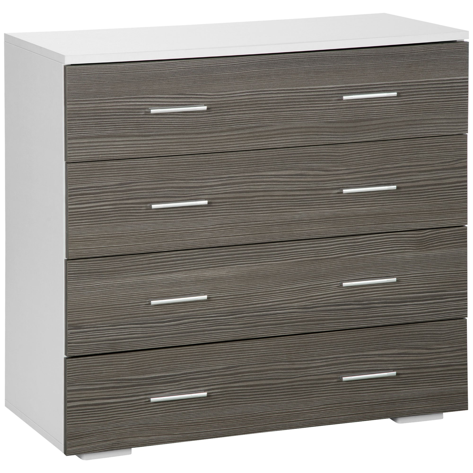 TEMU Armoire de rangement de style contemporain avec 4 tiroirs 30 x 14 x 28 pouces (76 x 35 x 72 cm) en blanc et