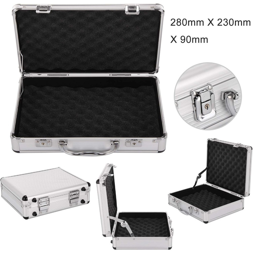 Lockable Silver Flight Case Tool Box for Instruments & Cameras