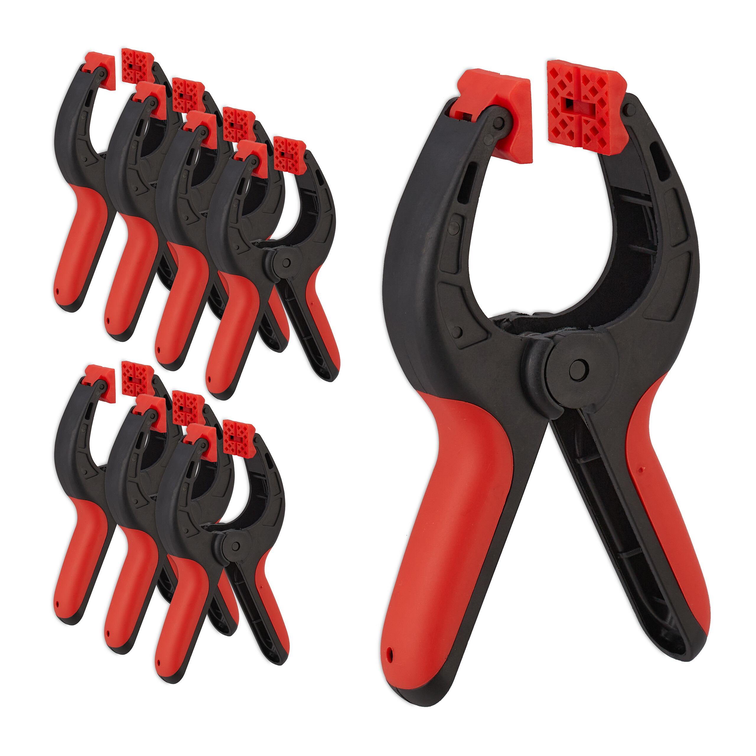 8 X Clamping Vise Grips In Black/red