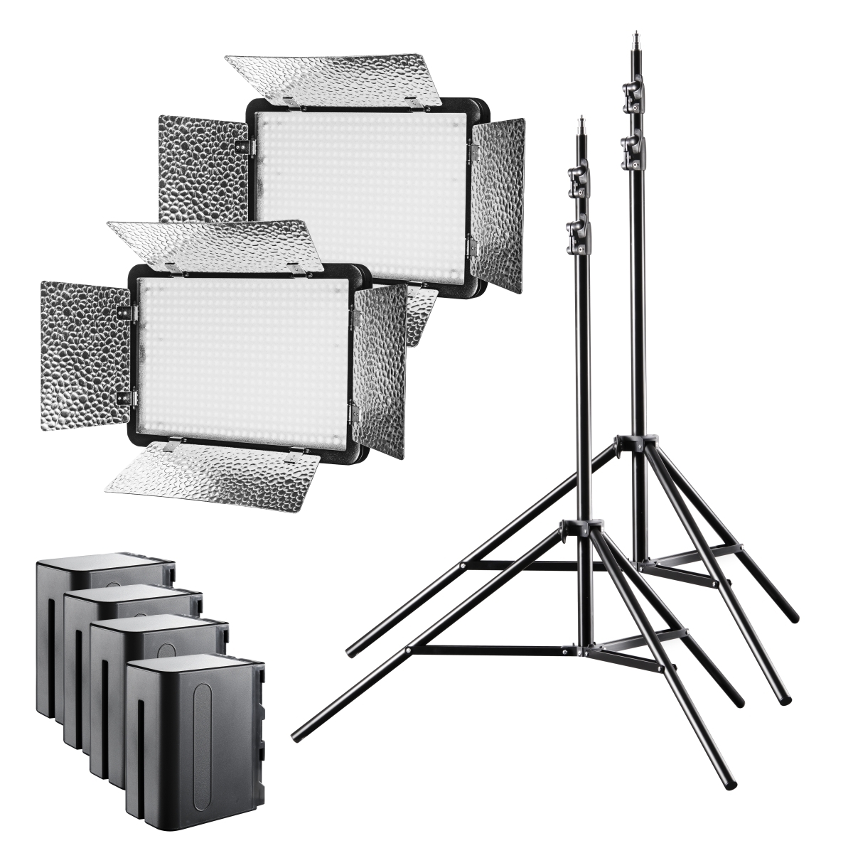     500     surface light 2 pack   2  stands amp 4x batteries powerful video light 32   light with remote control