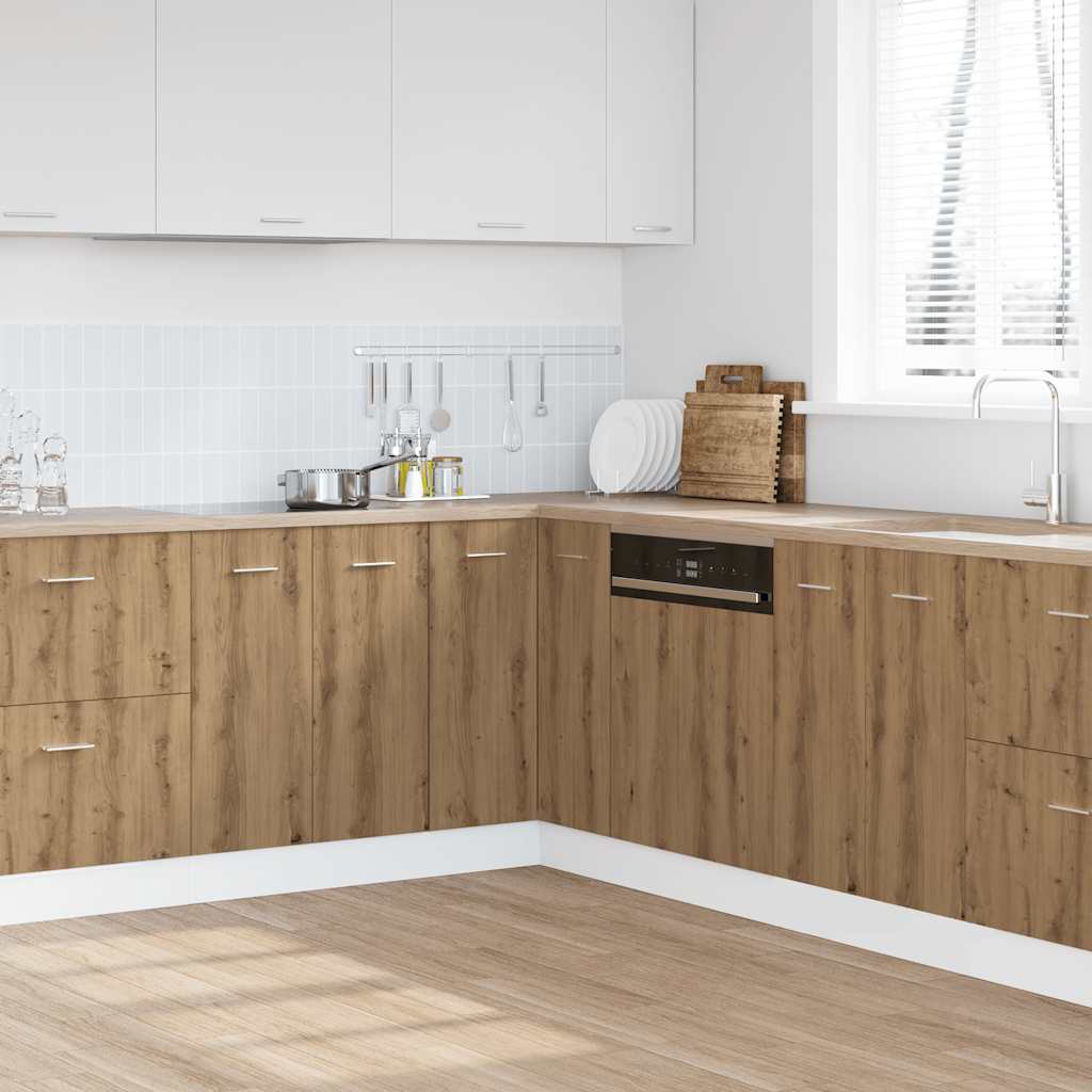 Image of Vidaxl "" Kitchen Cabinet - Oak, 75.5x75.5x81.5 Cm, Wood Material, Storage Cabinet, Base Cabinet, Dish Cabinet, Kitchen Base Cabinet, Cabinet