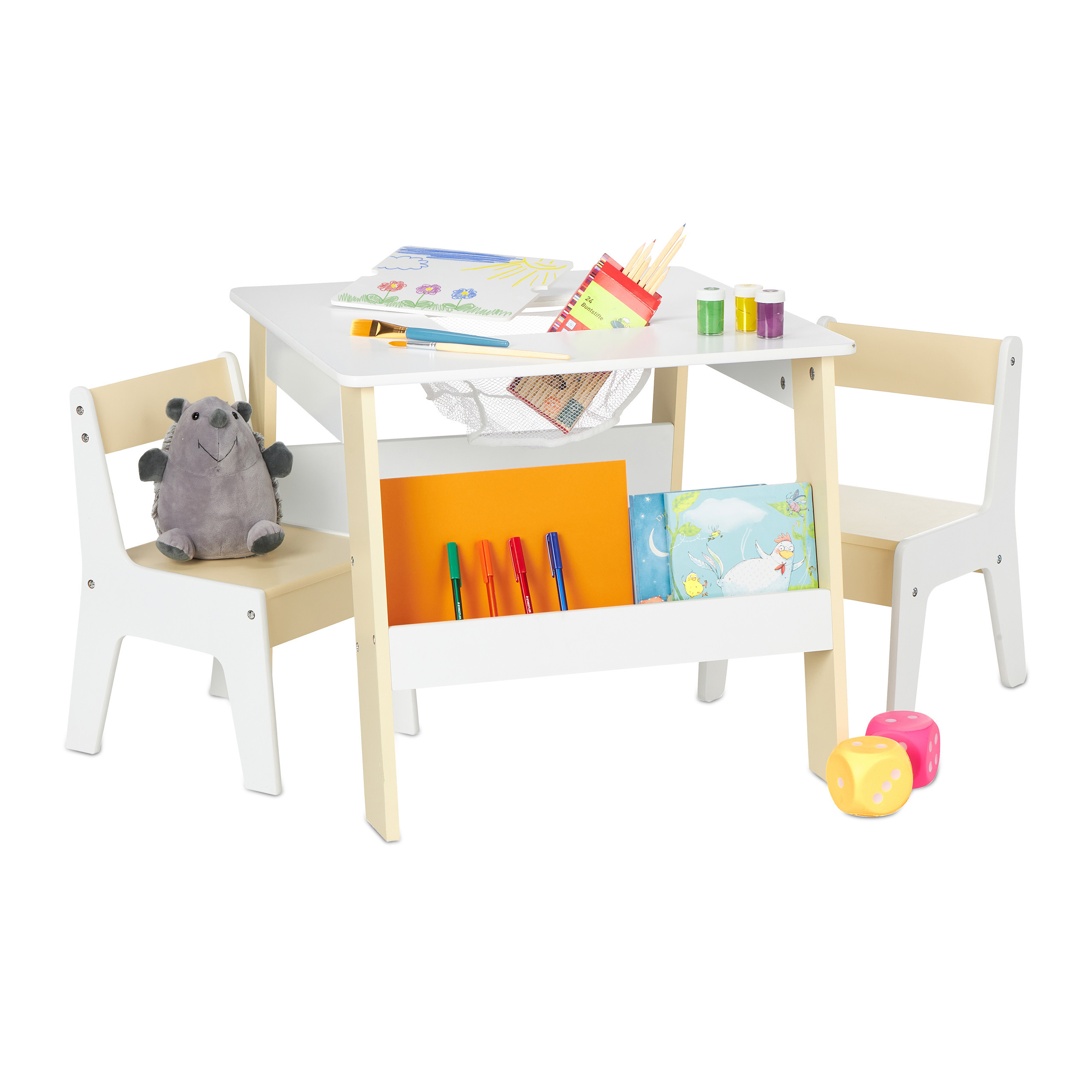 3-piece Kids' Seating Set In White/beige