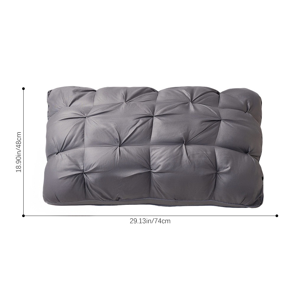 Pack Of 2 Bed Pillows, Large Standard Size 74*48cm with 800g fillings, Luxury Hotel Quality Pillow Soft Bounce Back Firm Twisted Flower Pillows Core, Non-Collapsing High Core for Side Sleeping (Grey)