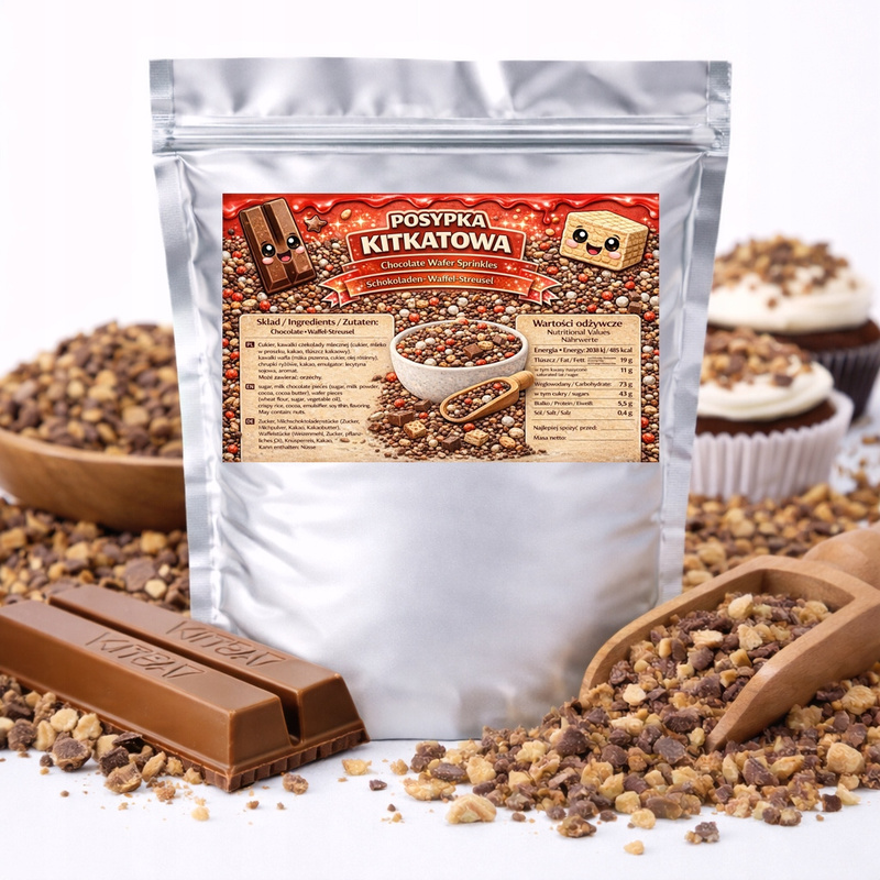 Kitkat-style Sprinkles - Crunchy Wafer Pieces In Chocolate For Cake Desserts, 50g: retailer-supplied image