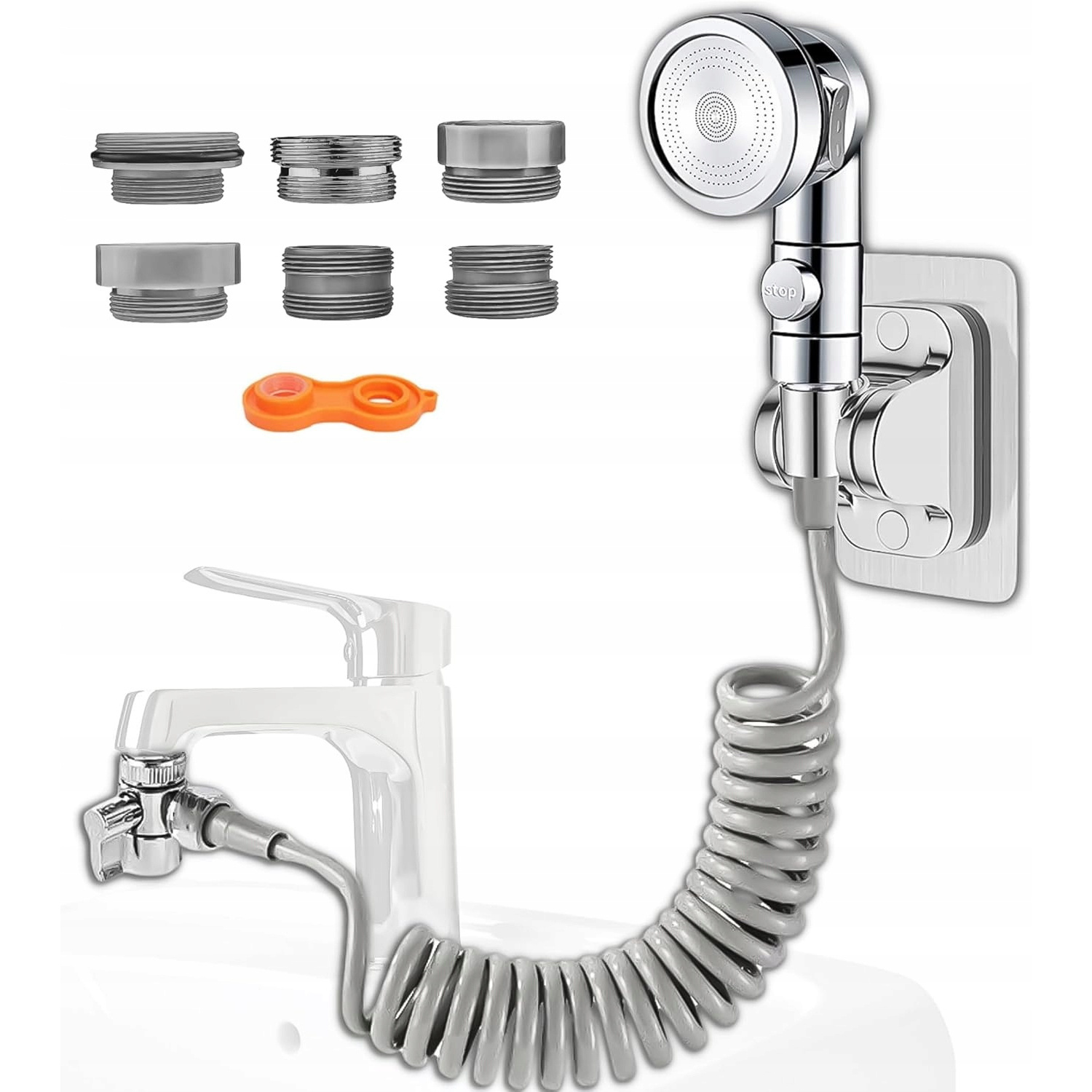 Extendable Shower Hose For Bidet, Sink Sprayer, Rv Shower & Cleaning - Flexible Bathroom Faucet Attachment