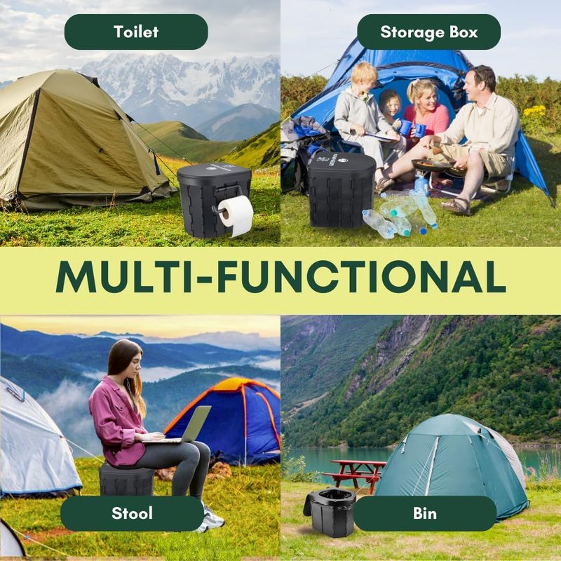 Portable Camping Toilet with Removable Inner Bucket