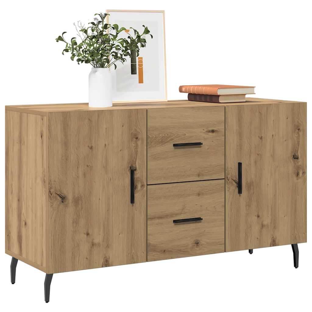 Image of Vidaxl Sideboard, Dresser With Compartments And Doors, Side Cabinet For Living Room Bedroom, Sideboard, Modern, Oak Wood Material
