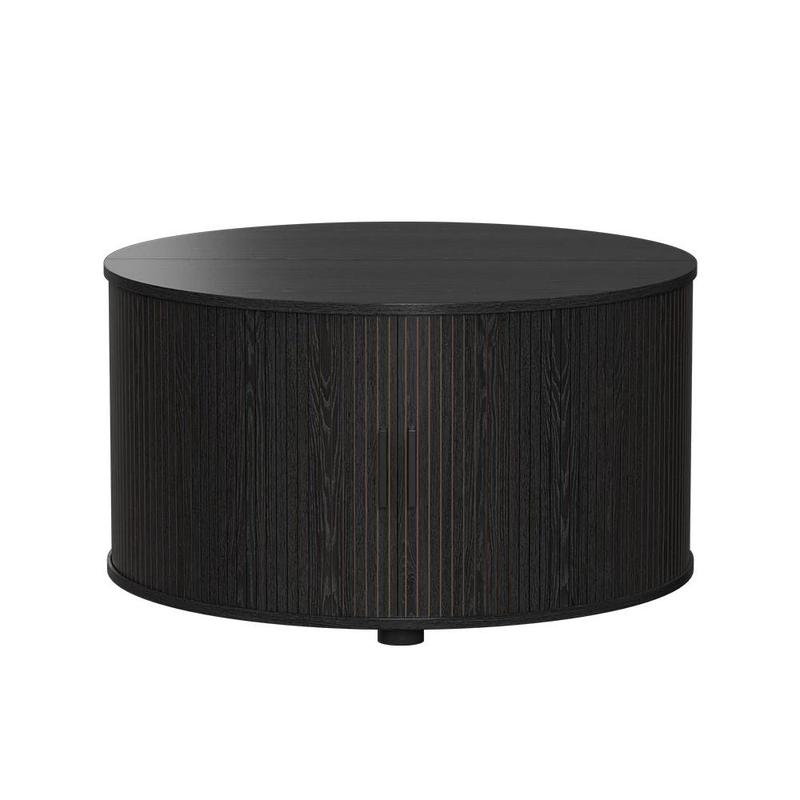 Image of Black 80 X 80 Table With Sliding Door Living Room Table Side Table Room Table Sofa Tableliving Space