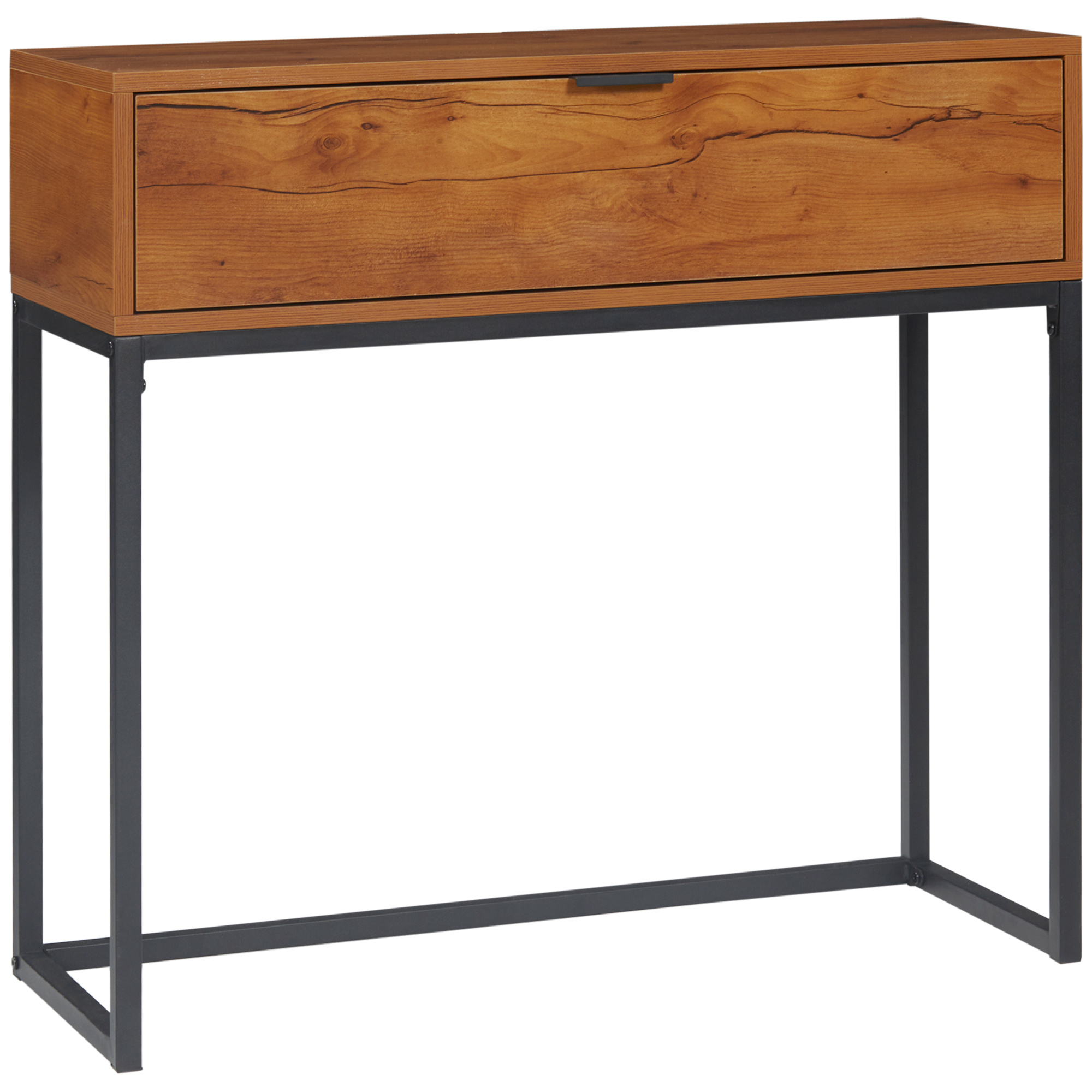 TEMU HOMCOM Console meuble, table console, console entrée style moderne, table d'entrée étroite avec tiroir et pieds en acier, bout de canapé, pour