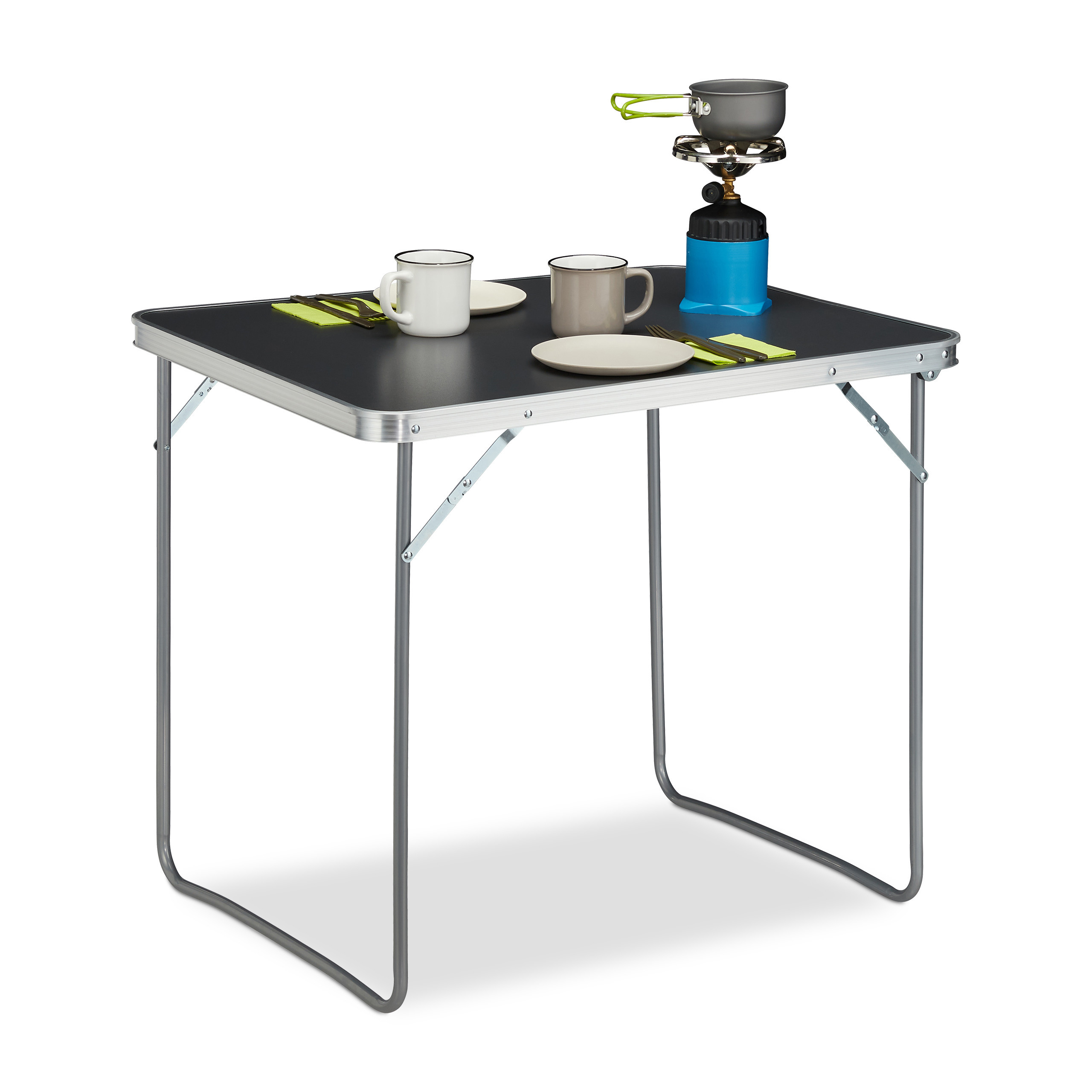 Camping Table In Silver/grey - (w)80 X (h)70 X (d)60 Cm