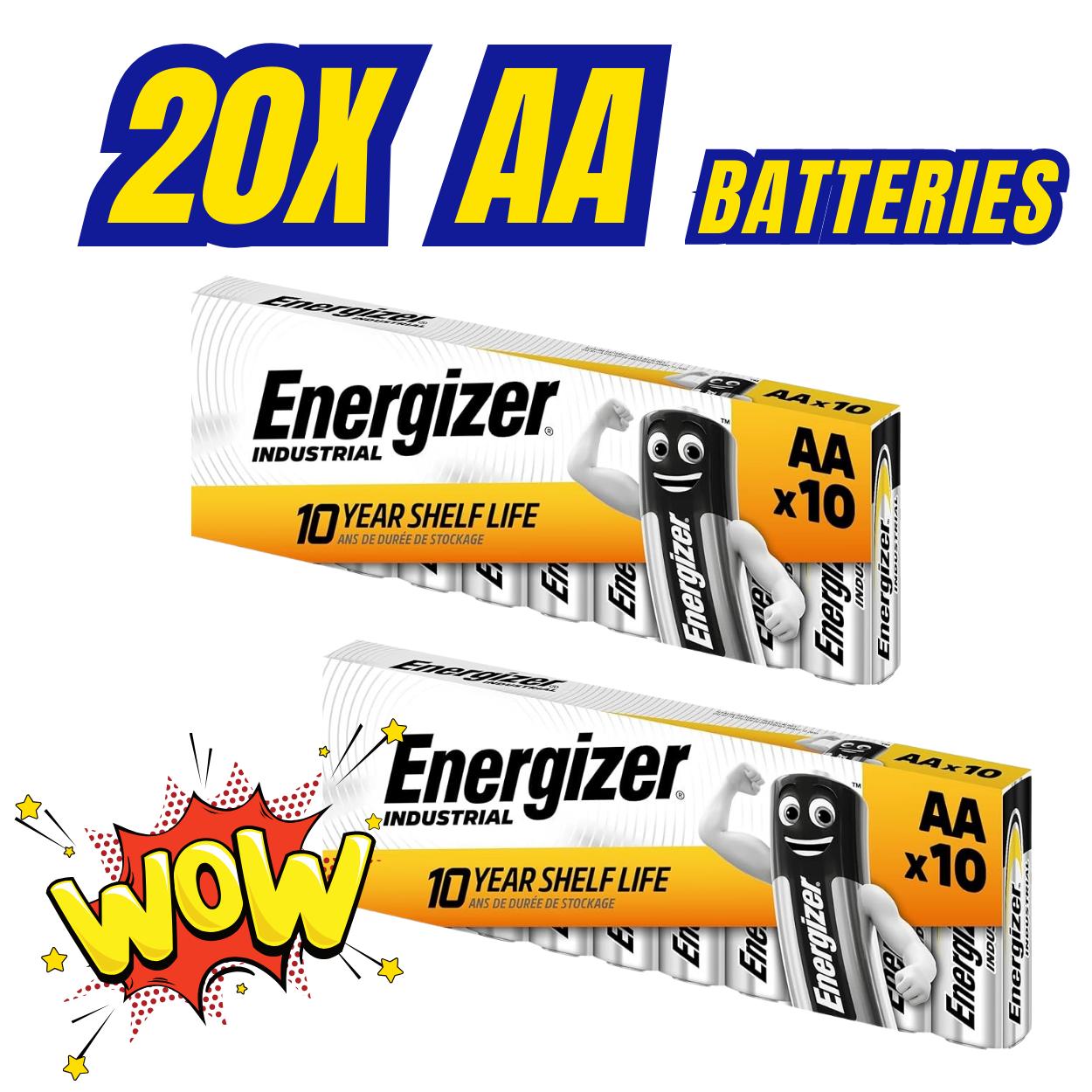 TEMU Industrial Aa Batteries 20 Pack, Lr6 Mn1500 1.5v, Long-lasting Alkaline, High-performance Batteries For Mice, Keyboards, Toys, Torches, &