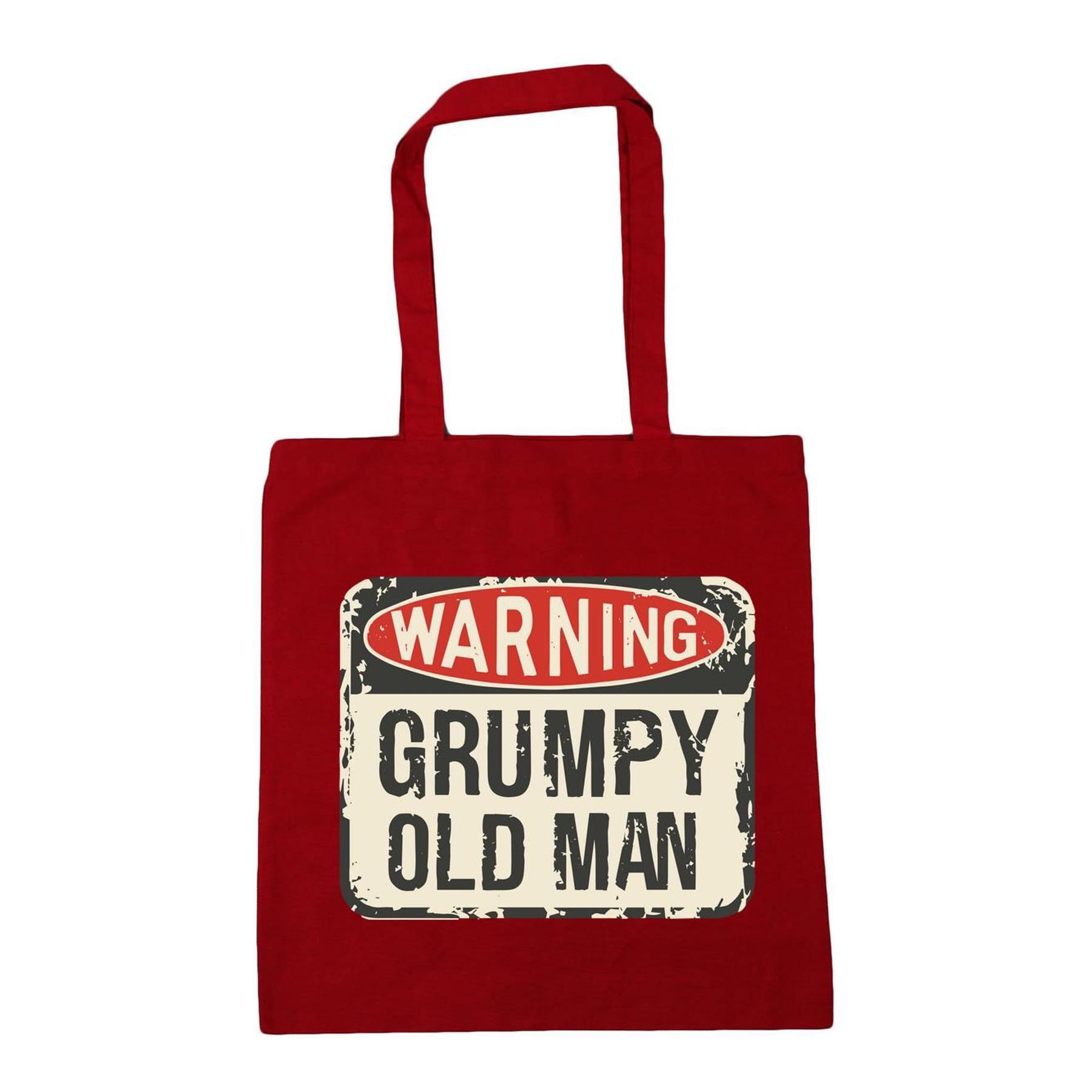 Warning Grumpy Old Man Funny Tote Shopping Gym Beach Bag