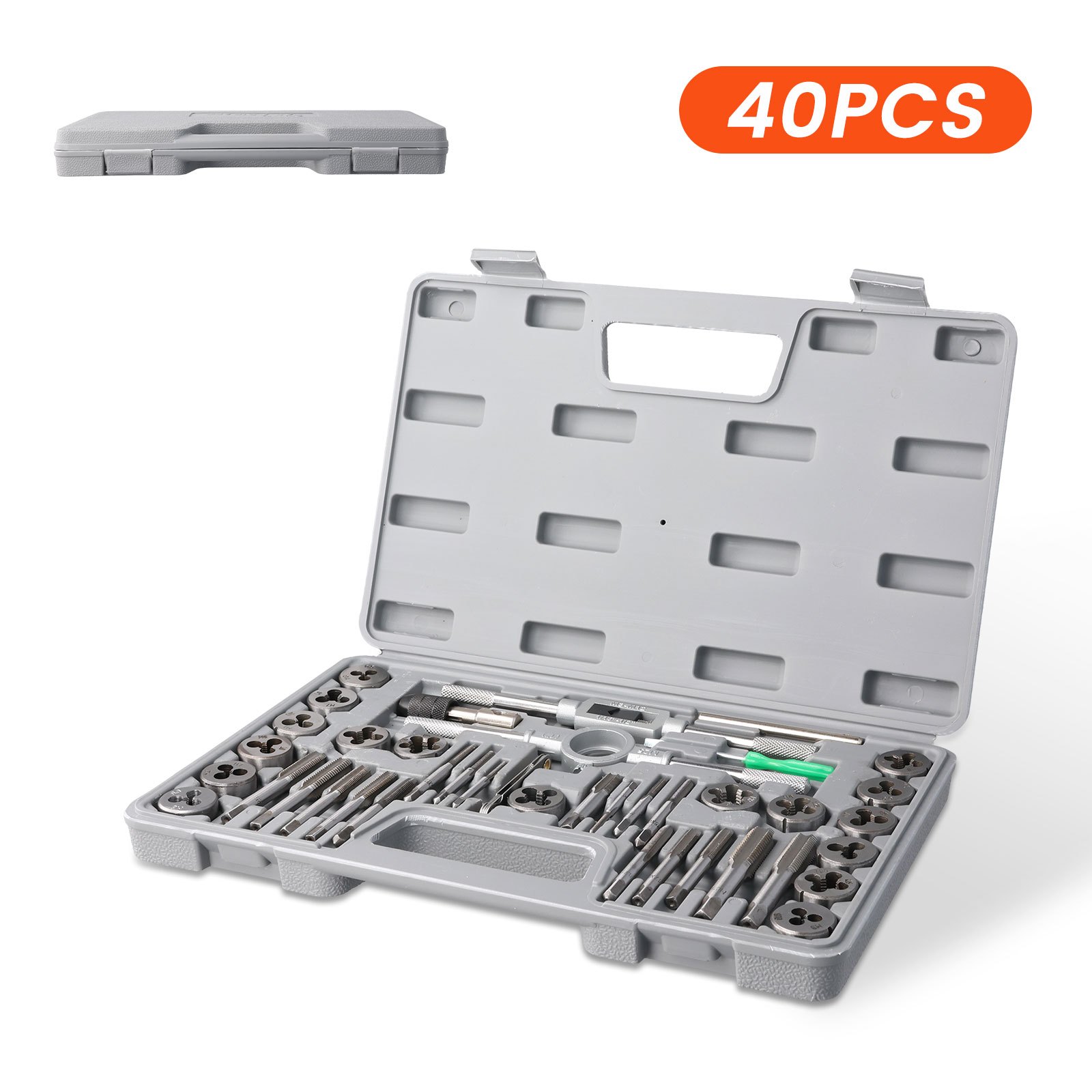 Tap And Die Set, 40pcs Metric Size M3 To M12, Bearing Steel Taps And Dies, Essential Threading Tool With Complete Accessories And Storage Case