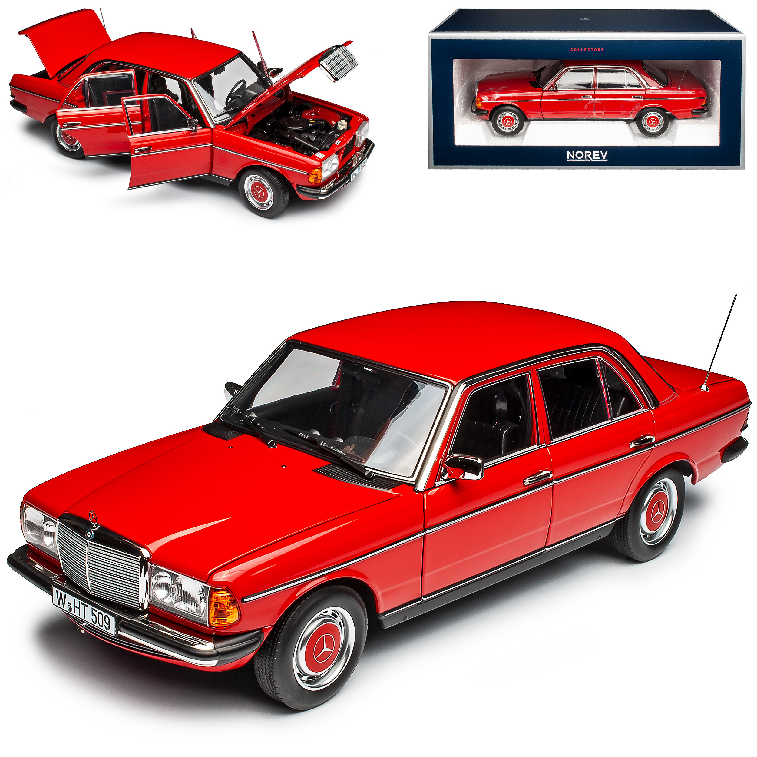 Mercedes-benz W123 200 Sedan Red 1975-1986 1/18 Model Car