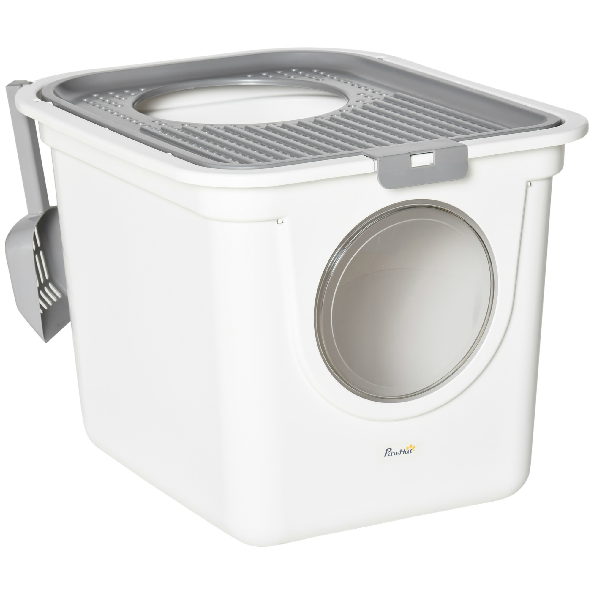 TEMU PawHut Arenero para Gatos con Pala Inodoro para Mascotas con Entrada Principal y Superior 44x55x39 cm y