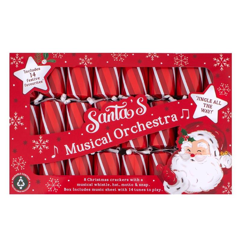 TEMU Musical Christmas Crackers Red Whistles Pack Of 8 Hats Gifts Dinner