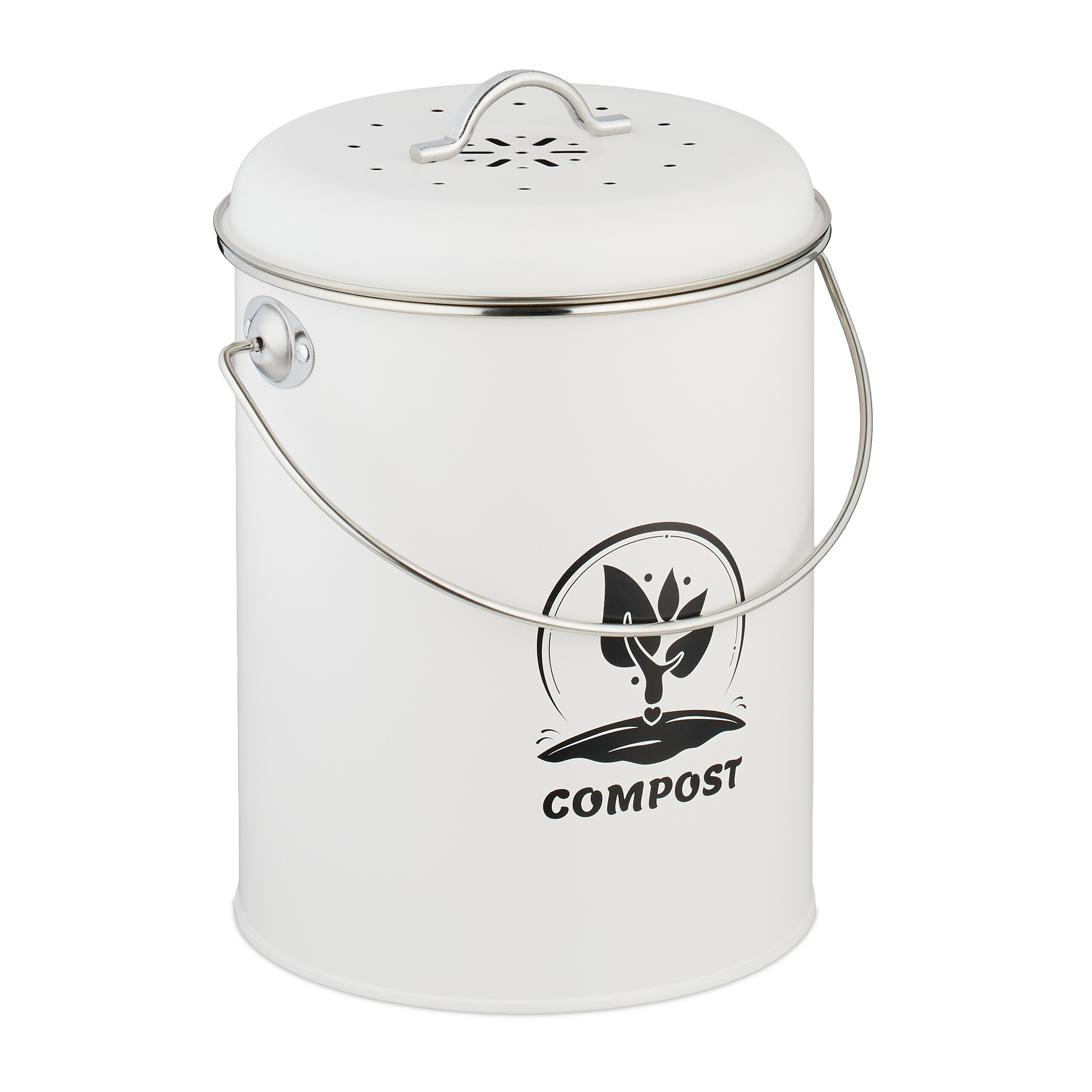 Compost Bin In White - 5.5