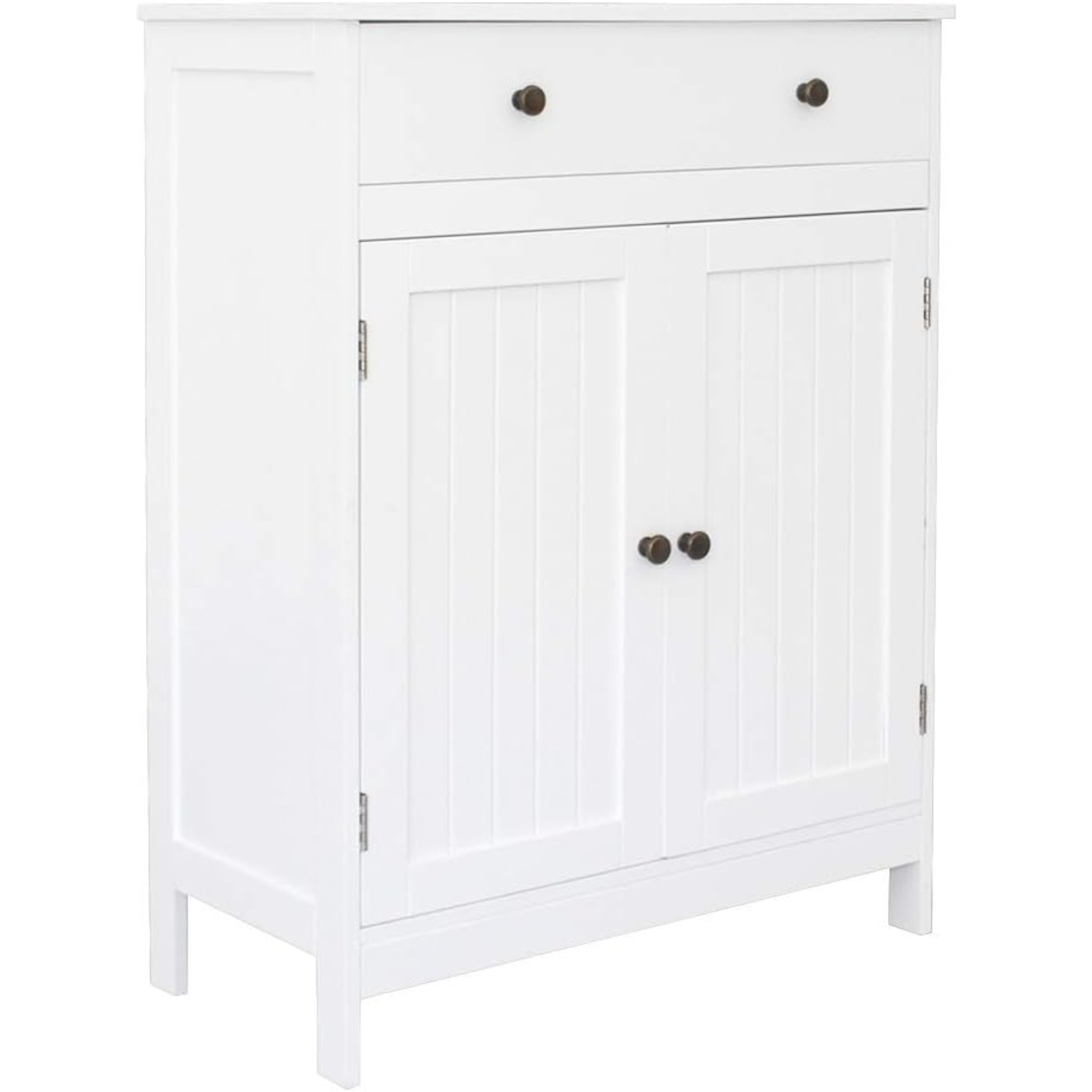 Image of Bonnlo Bathroom Cabinet Bathroom Vanity Unit With 1 Drawer & 2 Doors, Storage Cabinet Made Of, For Bathroom Room Bedroom, 60x30x80 Cm White