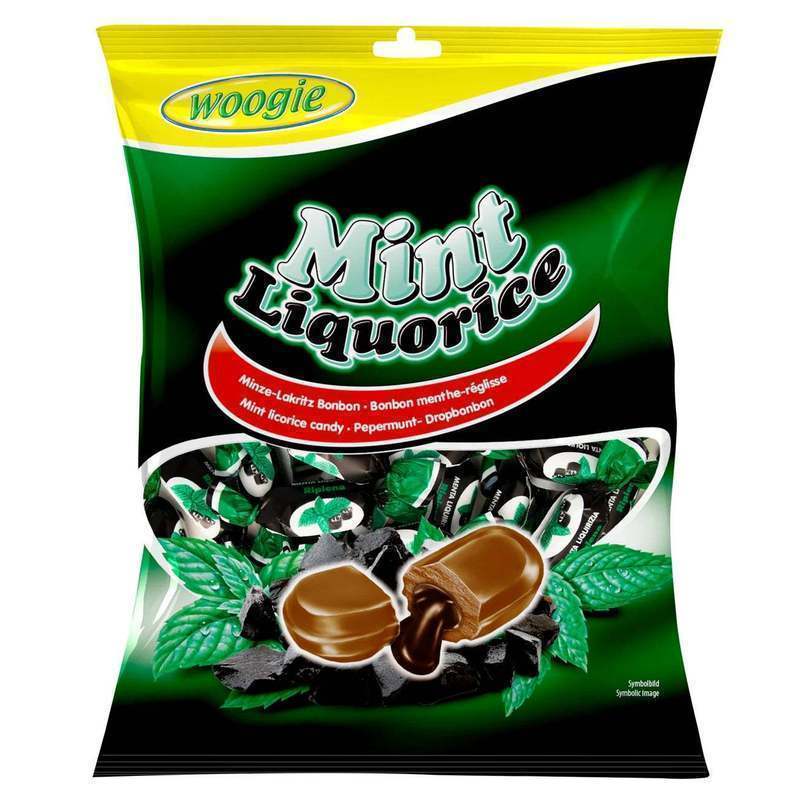 Woogie Mint Licorice Mint Bonbons With Licorice Filling 170g