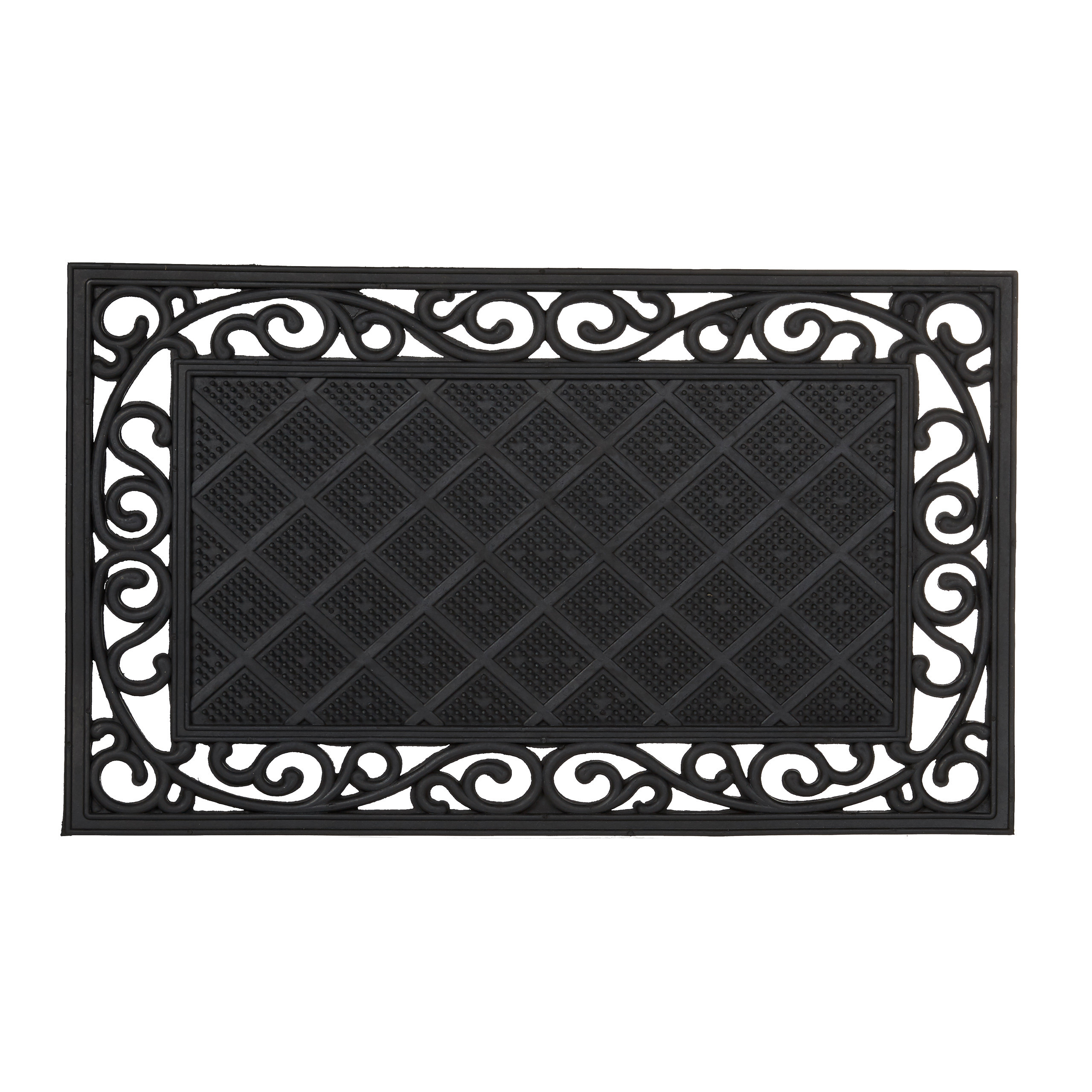 Foot Scraper Flower Trellis In Black - (w)75 X (h)