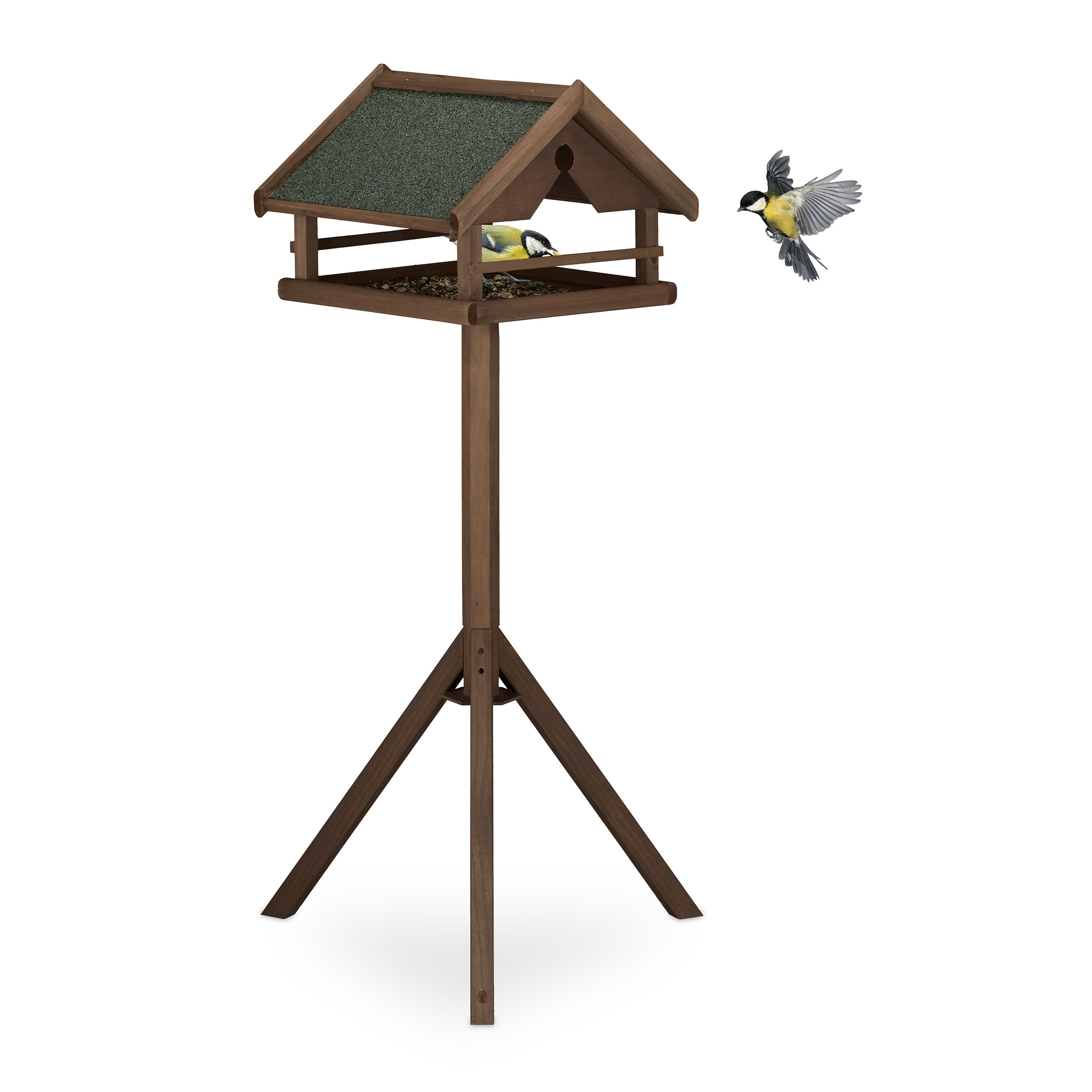 Bird Feeder In Dark Brown/green - (w)62 X (h)120 X (d)55 Cm