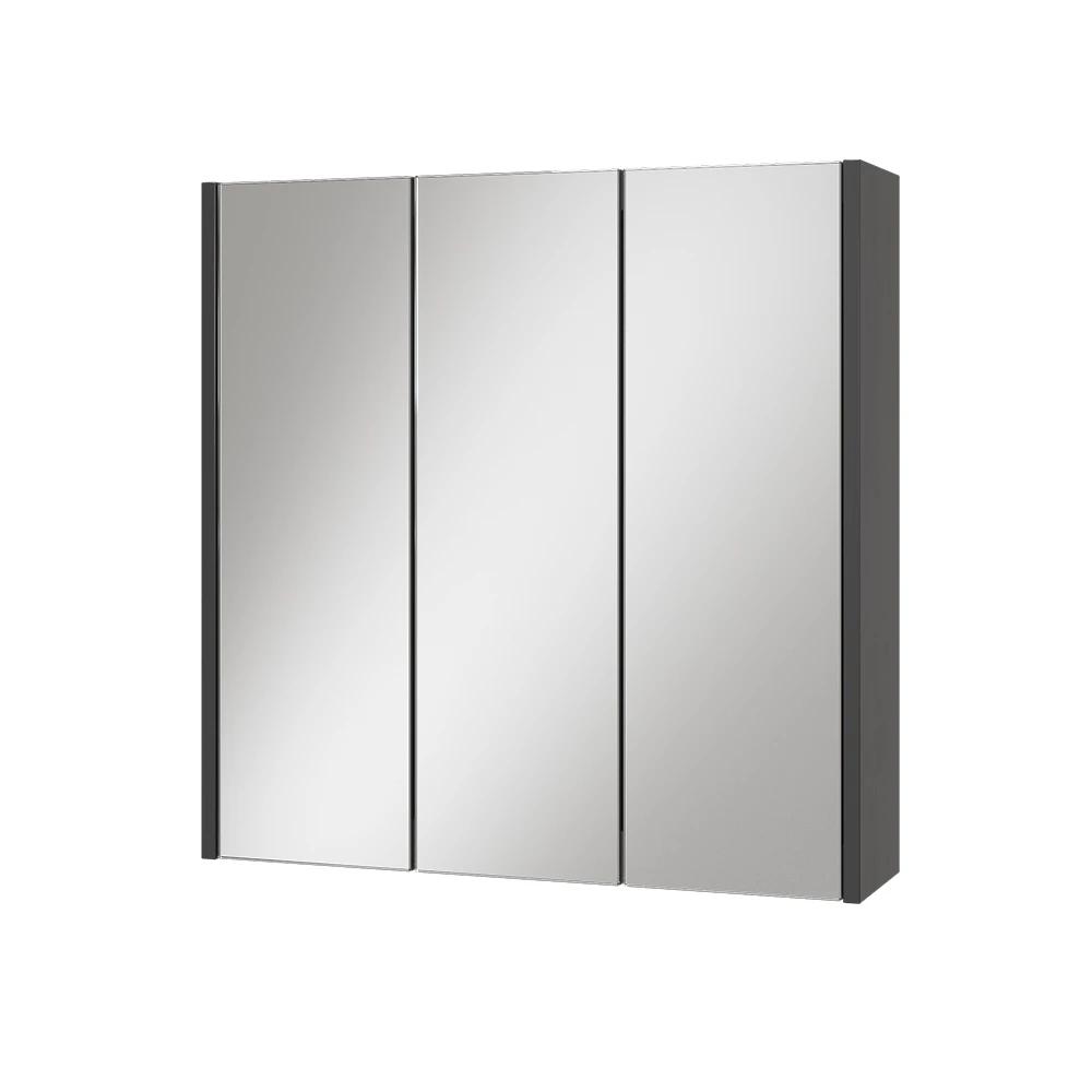 Bathroom Cabinet With 3 Mirrored Doors, 67.4 X 68 Cm, Bathroom Cabinet With Mirror, Bathroom Mirror With Storage, Bathroom Mirror Cabinet, 16 Mm Chipboard, Bathroom
