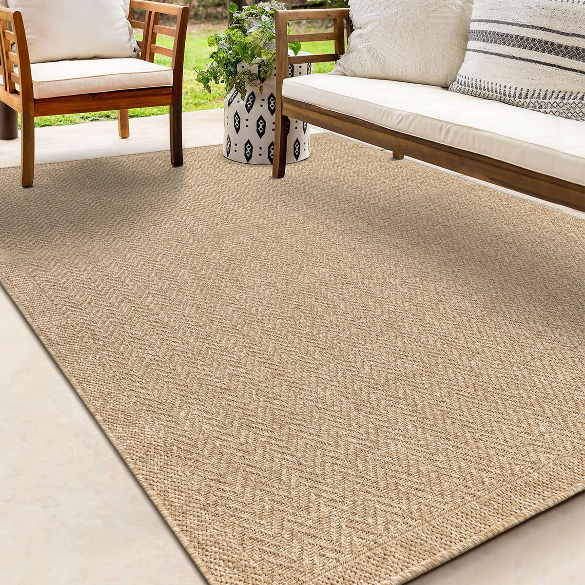 Image of The Carpet, An Indoor And Outdoor Carpet In Jute Look, Weather-resistant, Suitable For .