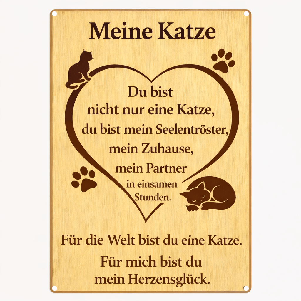 Image of Metal Sign 20x30cm 2d Flat Quote Heart Motive Retro Vintage Decor Nostalgic Metal Sign Cat Cat Living Room Bedroom Hall Wall Decoration Gift Idea For Cat Owners And Astradesign
