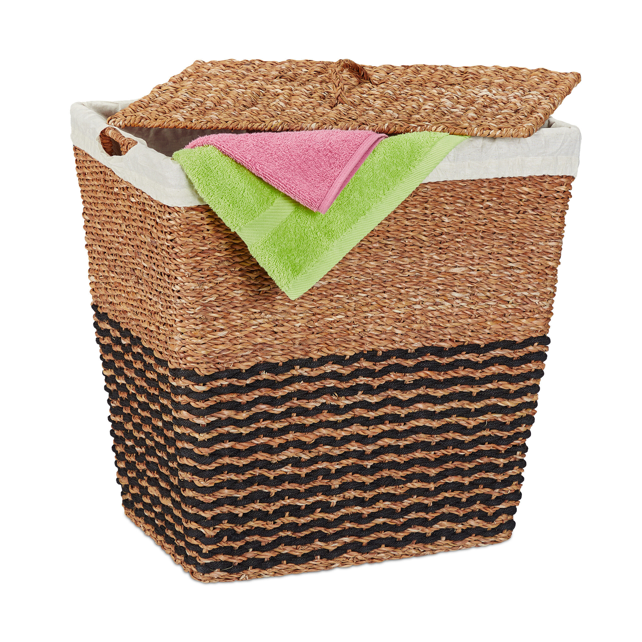 Laundry Basket In Natural/beige Color - (w)50 X (h)50 X (d)40 Cm