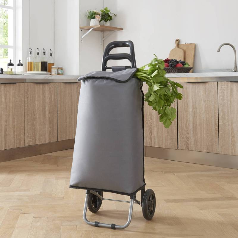 Folding Shopping Trolley Aaby 36 L Dark Grey / Black