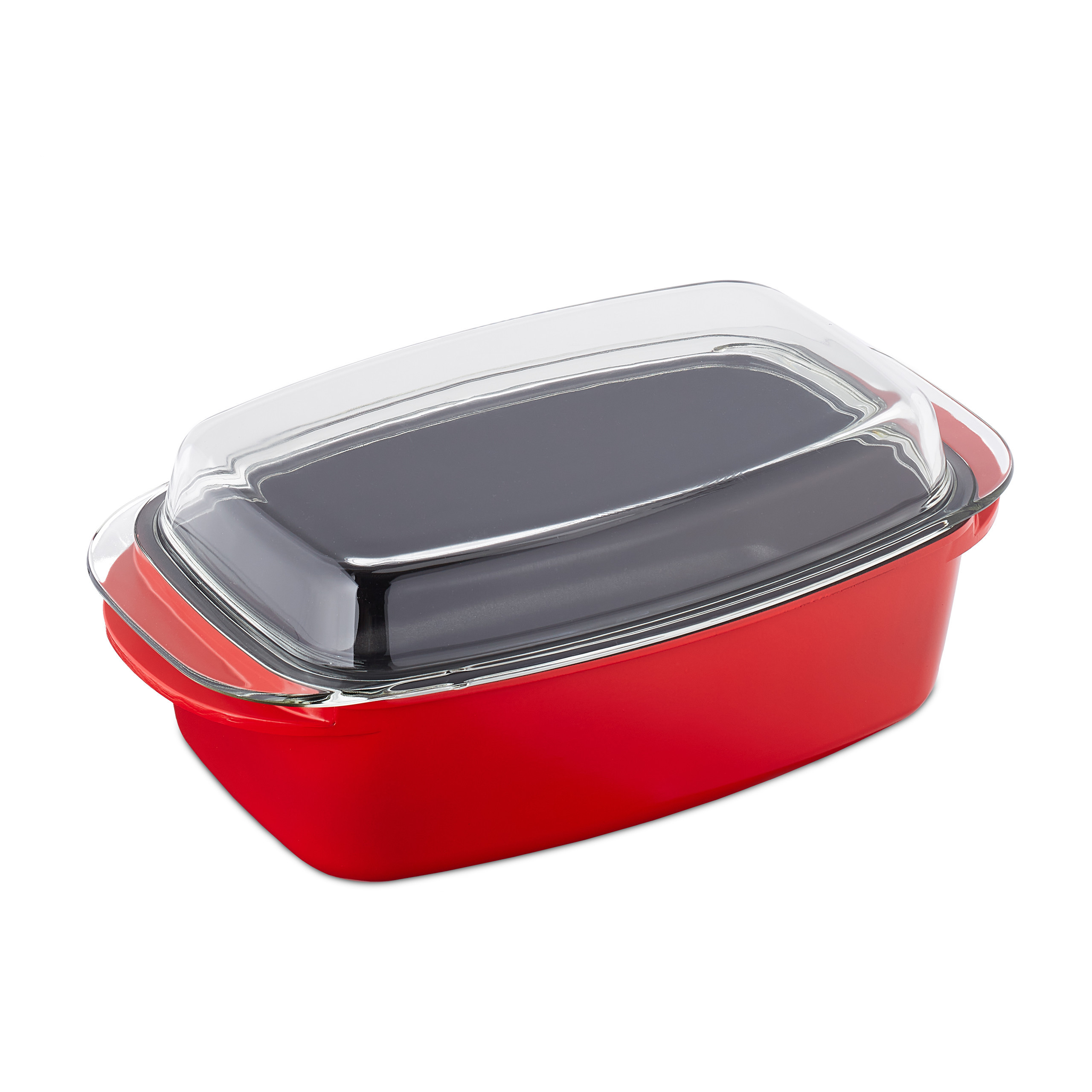 Image of Casserole Dish With Lid In Red