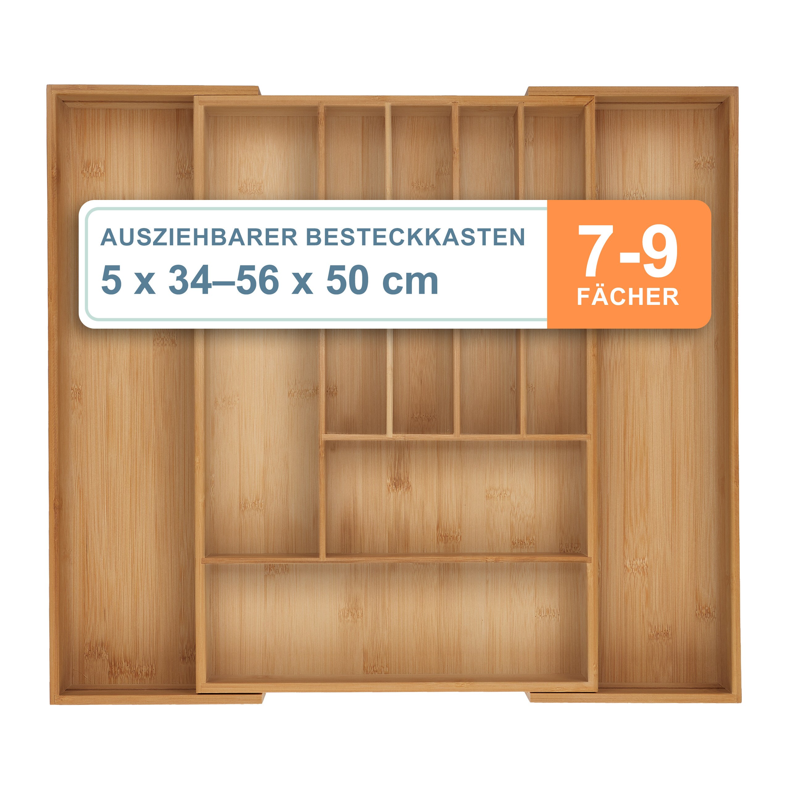 Cutlery Box In Natural (w)56 X (h)6 X (d)50 Cm