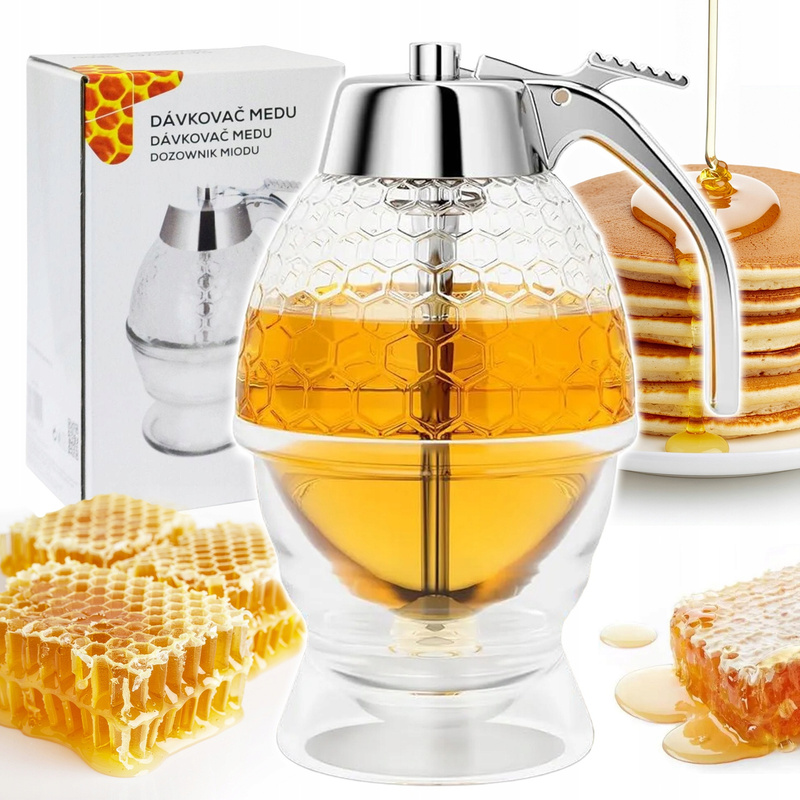 TEMU Moderner Honigspender, Spender, 200 ml Ausgießer, für Sirup und Schokolade, Präzise Dosierung ohne Überlaufen und Verschmutzung, Transparentes