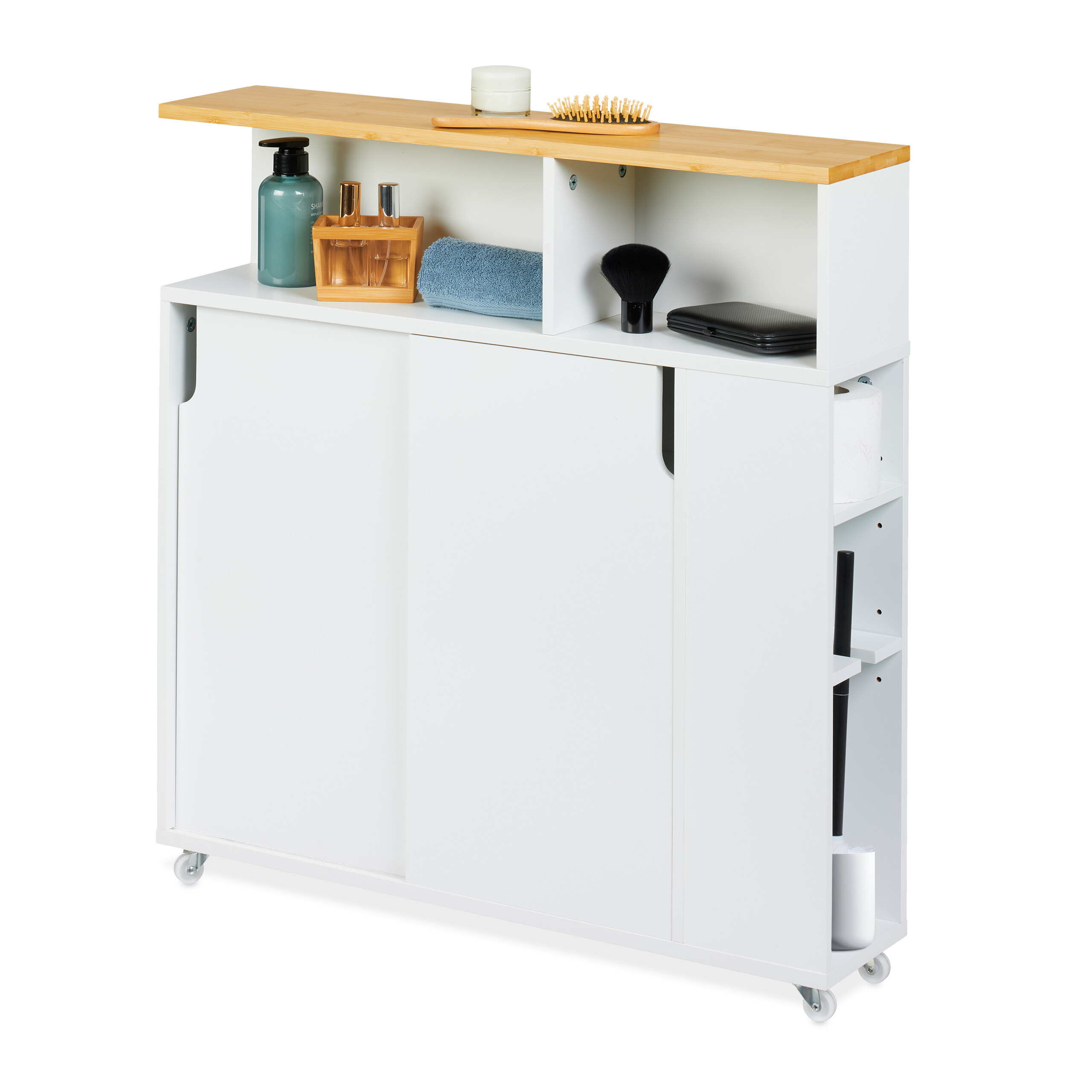 Niche Cabinet In White/natural - (w)17 X (h)79 X (d)75 Cm